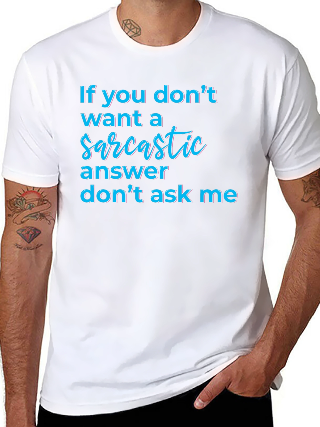 Black Sarcastic Answer Tee - Funny Graphic T-Shirt view 8