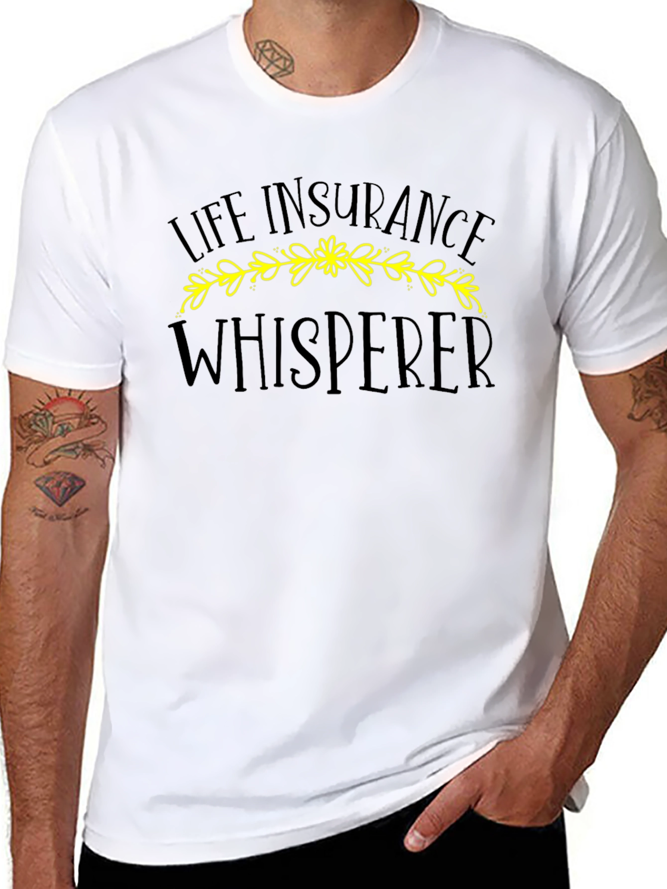 Black Life Insurance Whisperer Graphic Tee view 8