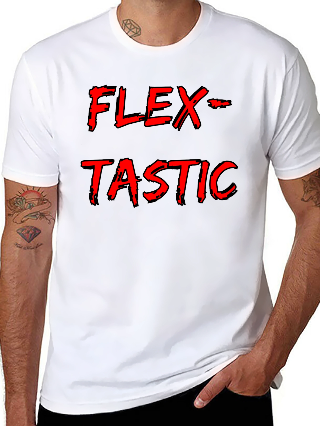 Black Flex-Tastic Men's Black Graphic Tee view 8