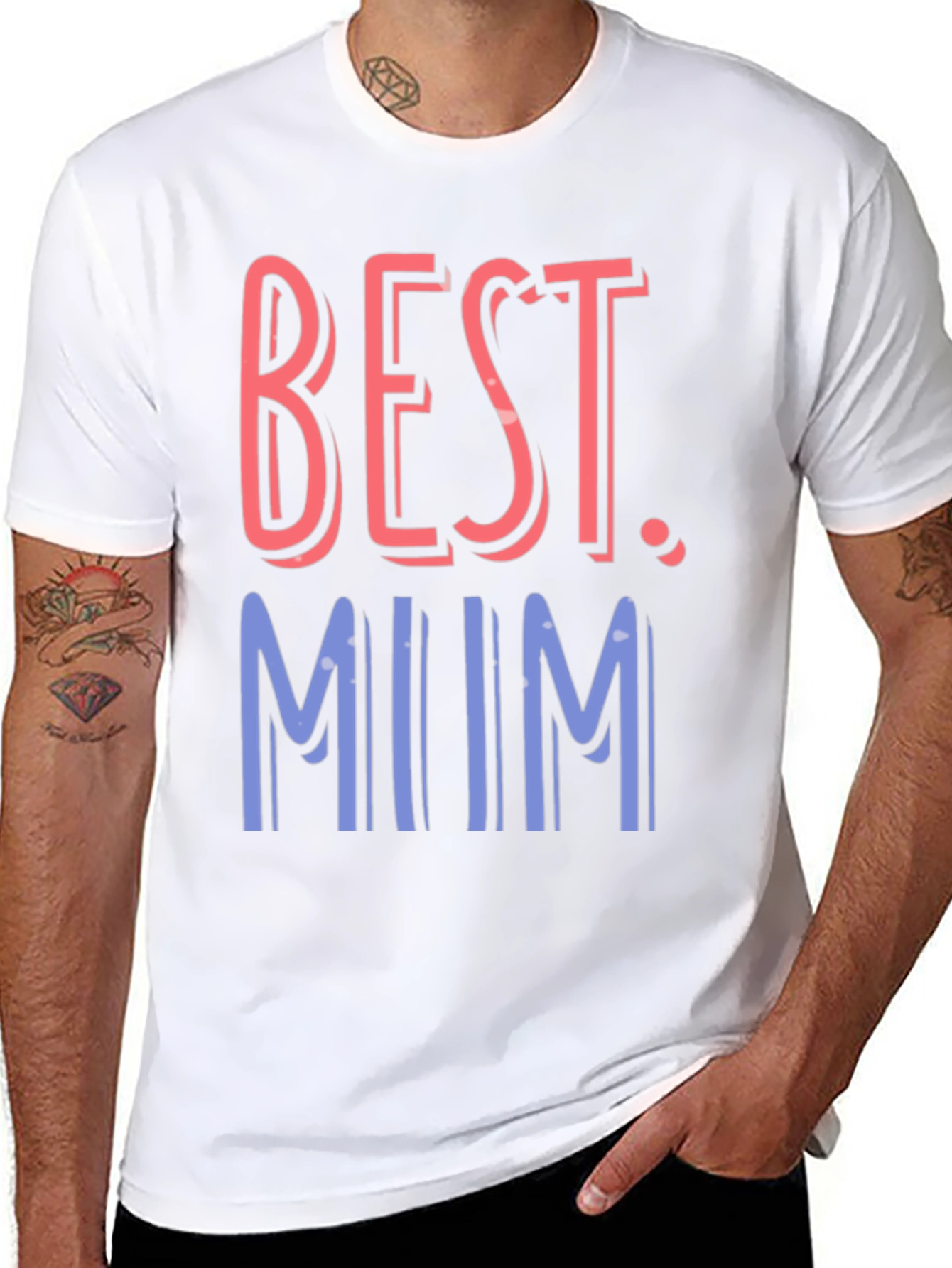 Black Best Mum Graphic Tee - Casual Black T-Shirt view 8