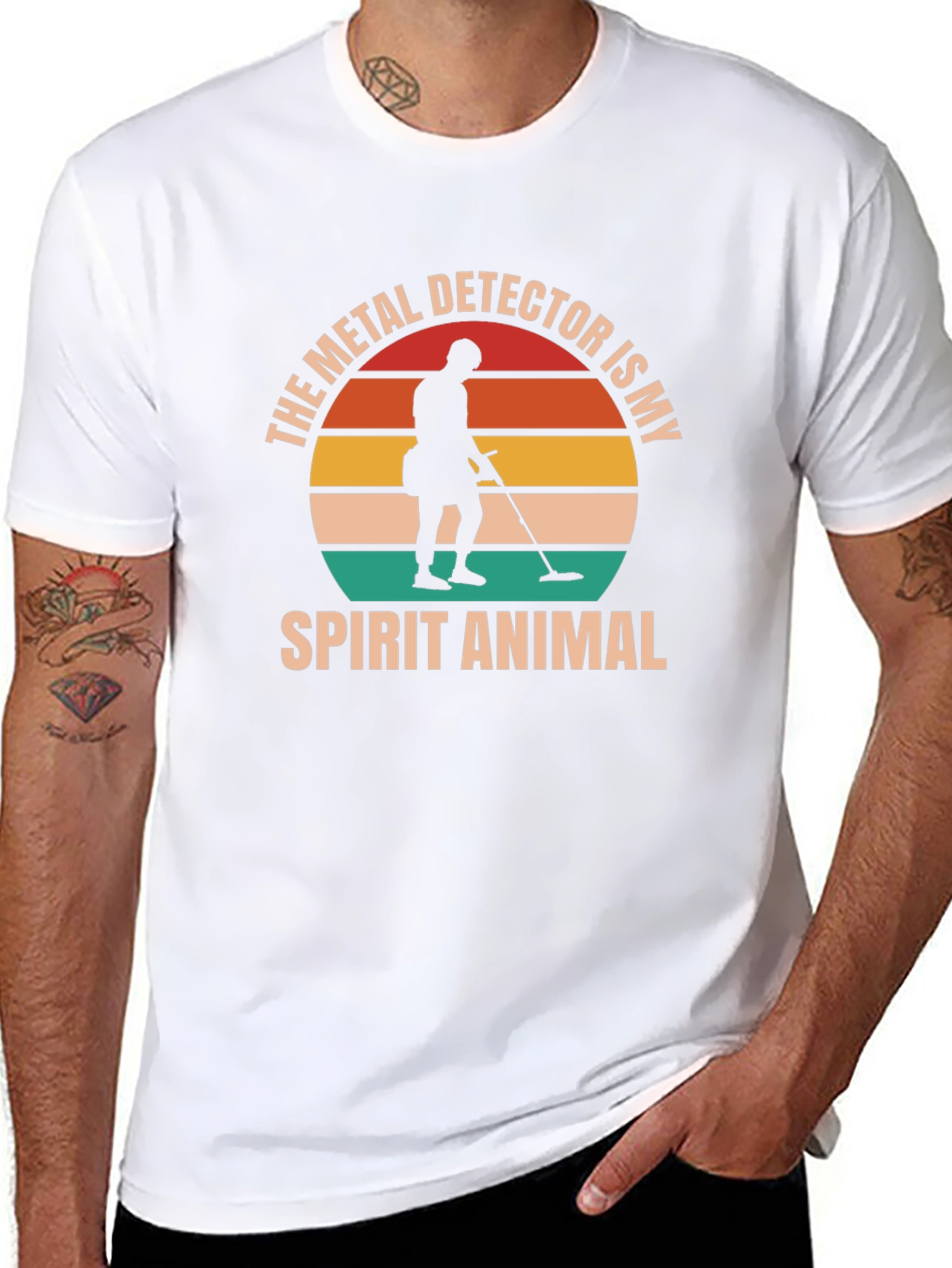 Black Metal Detector Spirit Animal T-Shirt view 8