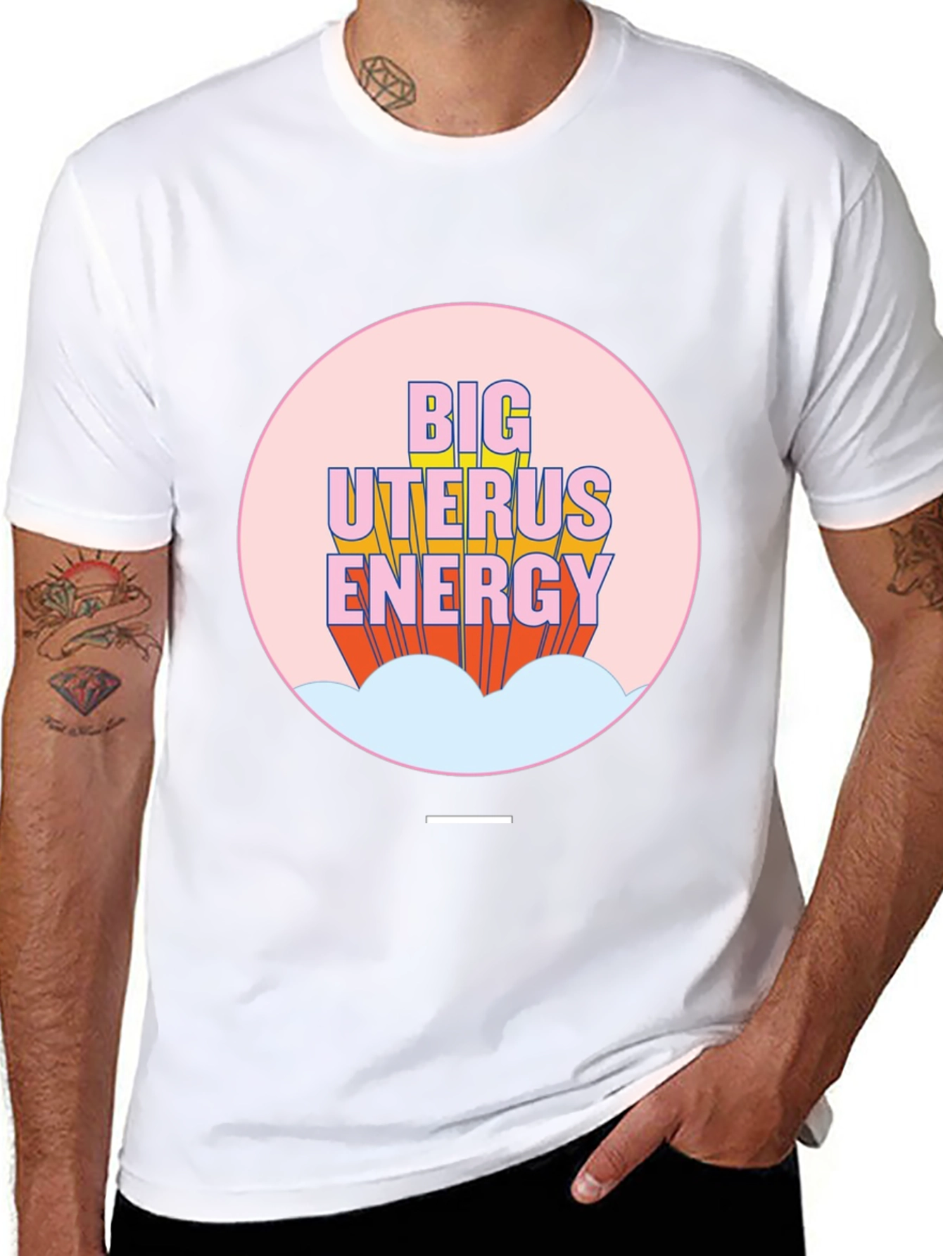 Black Big Uterus Energy Graphic Tee view 8