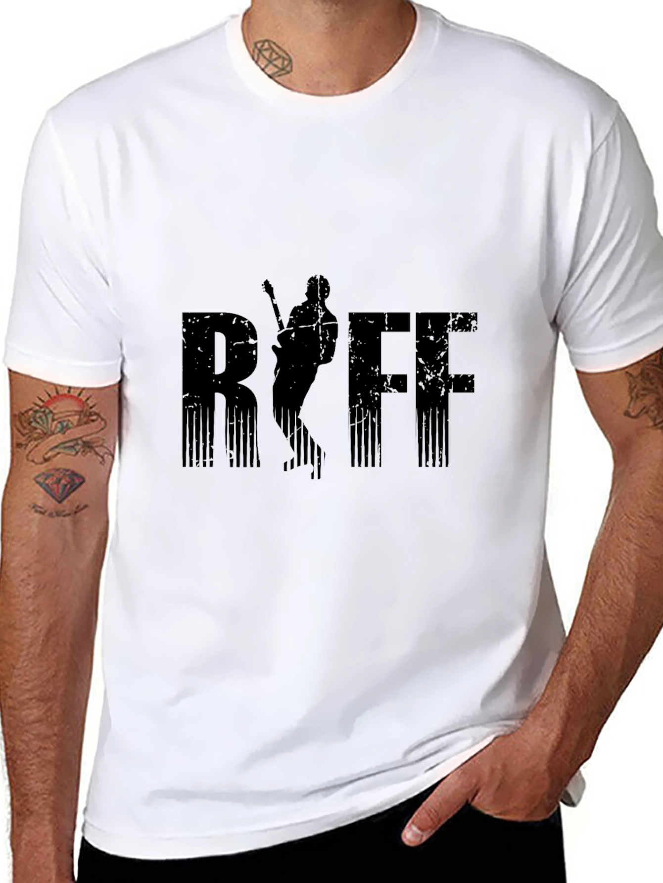 Black Black RSFF Guitarist Graphic T-Shirt view 8