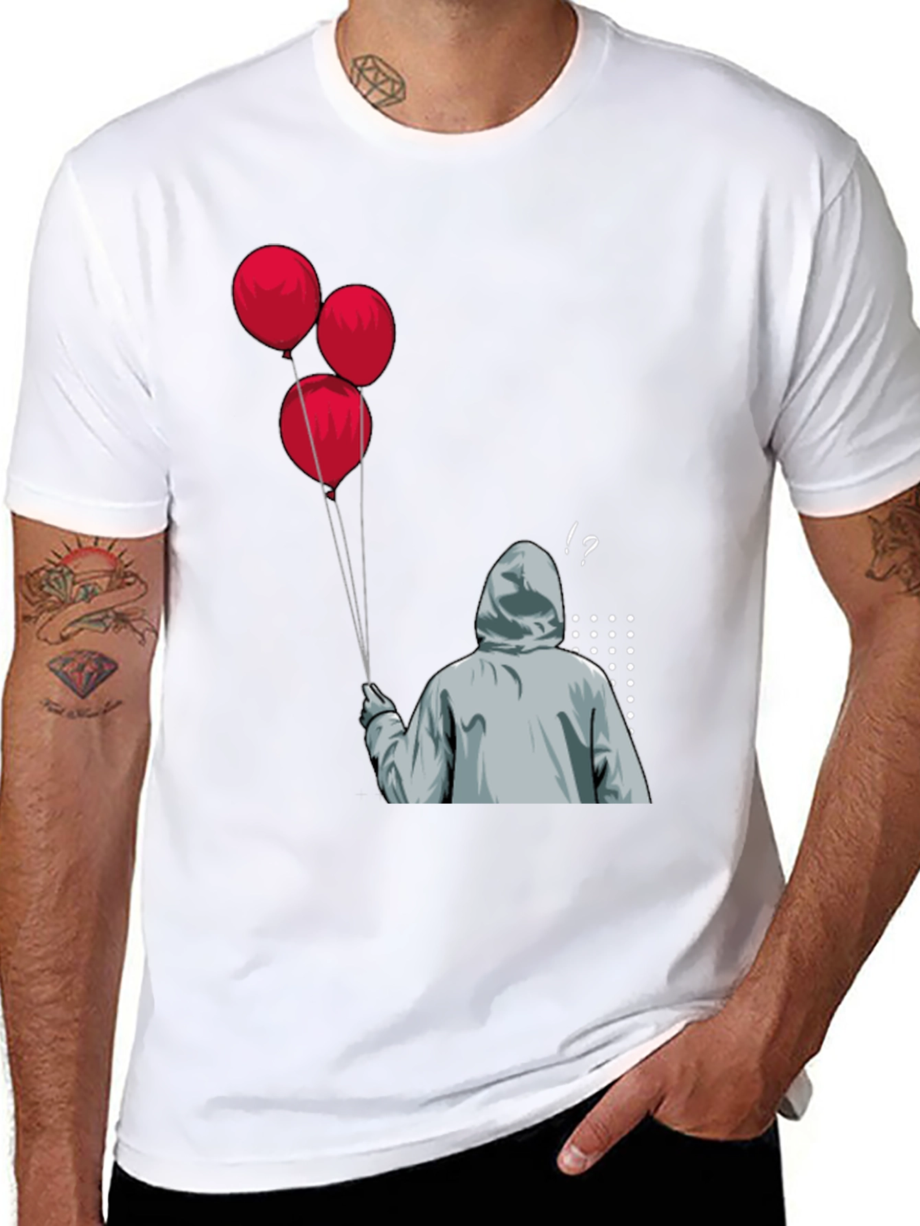 IT Pennywise T-Shirt: Red Balloons & Creepy Clown Design - 8