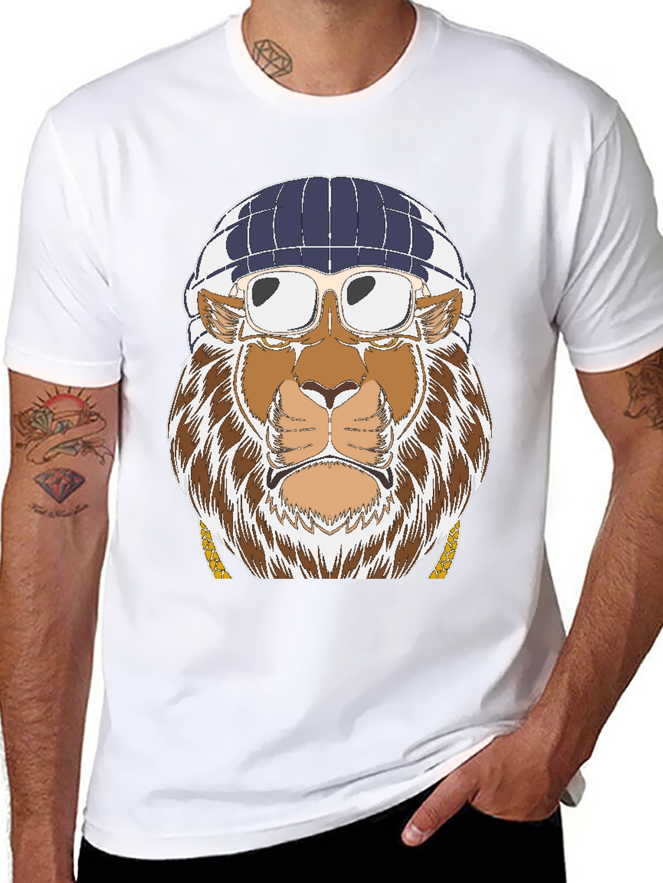 Black Cool Lion Graphic T-Shirt - Streetwear Style view 8