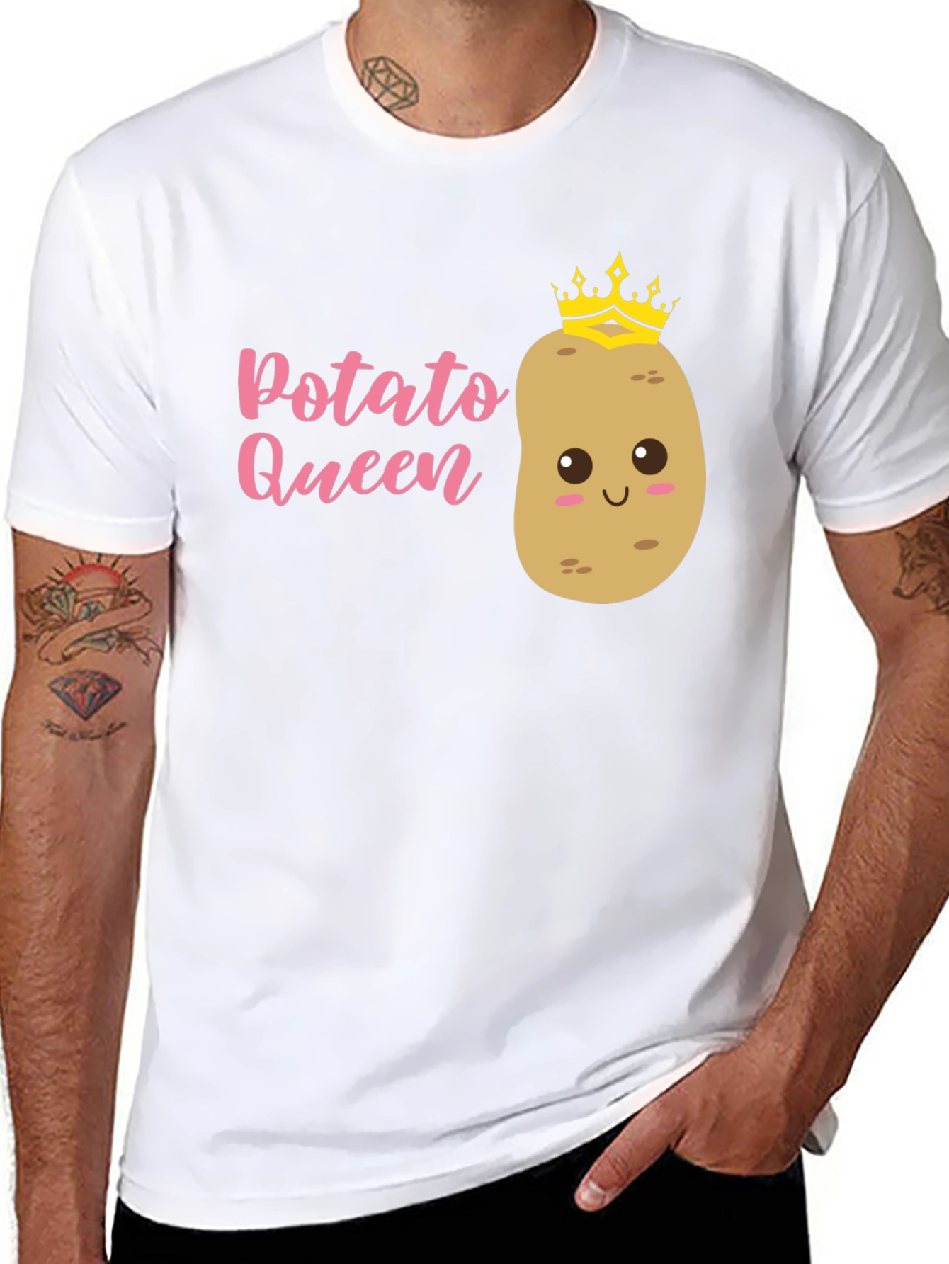 Black Potato Queen Graphic T-Shirt - Funny Novelty Tee view 8
