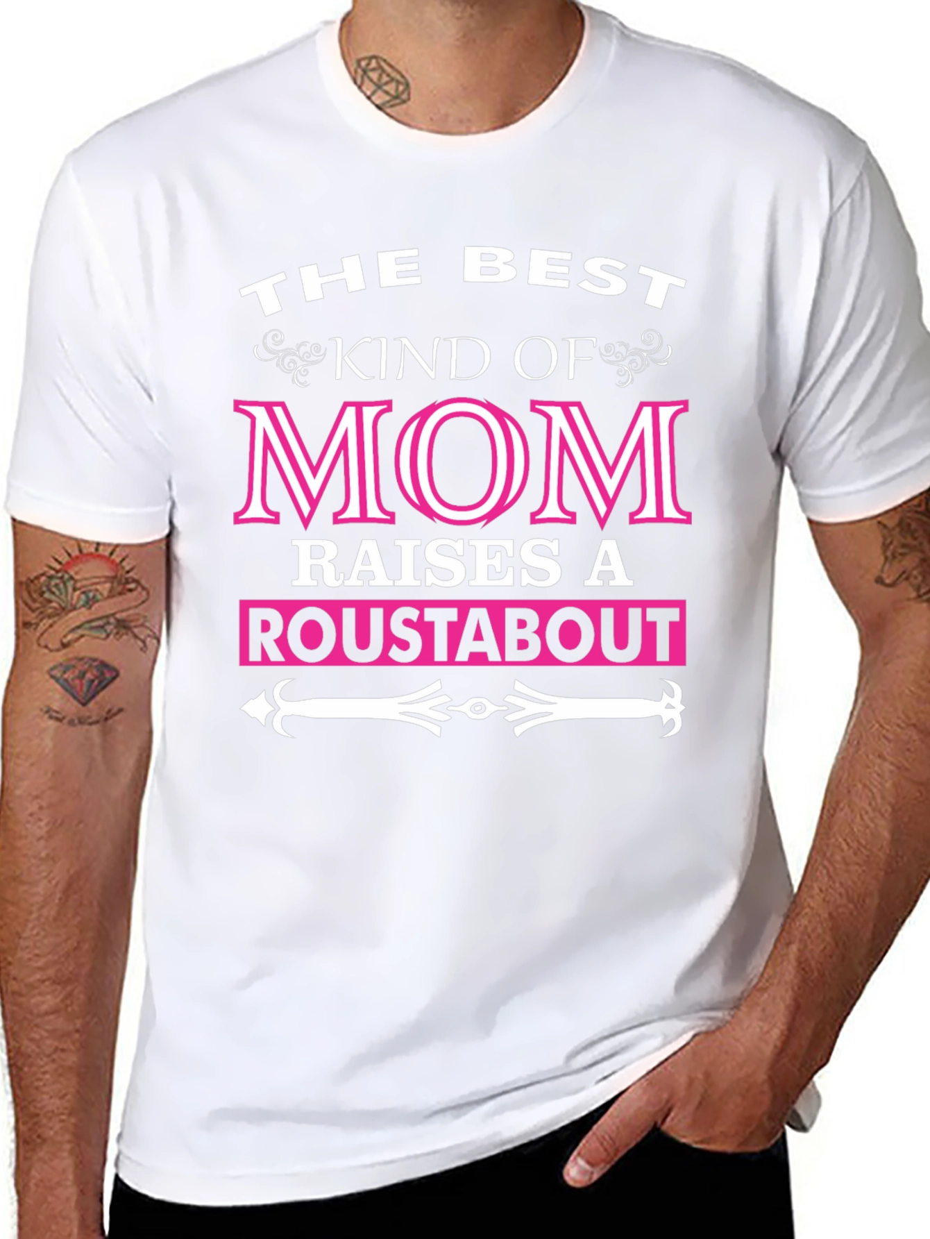 Black Best Kind of Mom Raises a Roustabout T-Shirt view 8