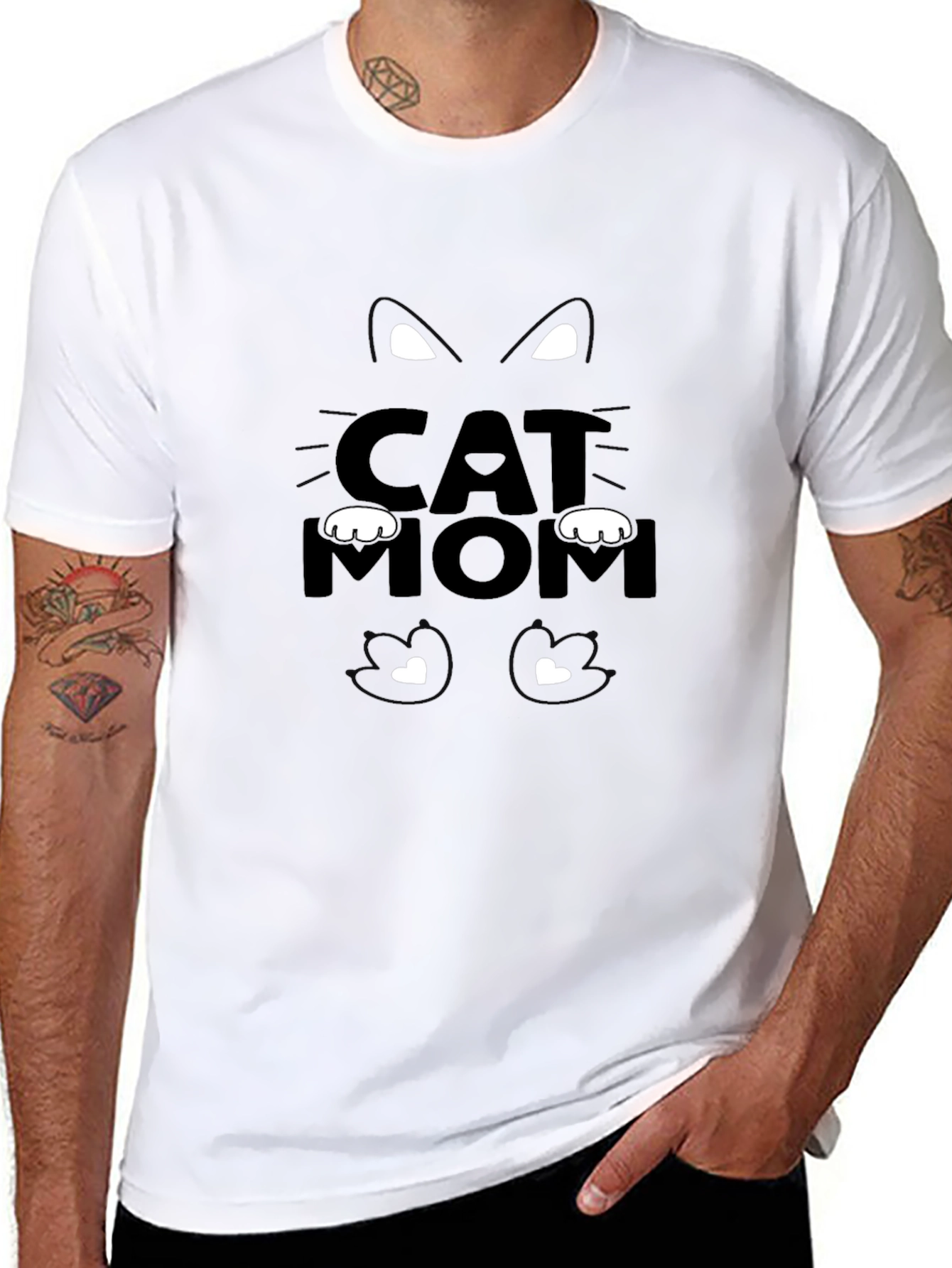 Black Cat Mom Black T-Shirt view 8