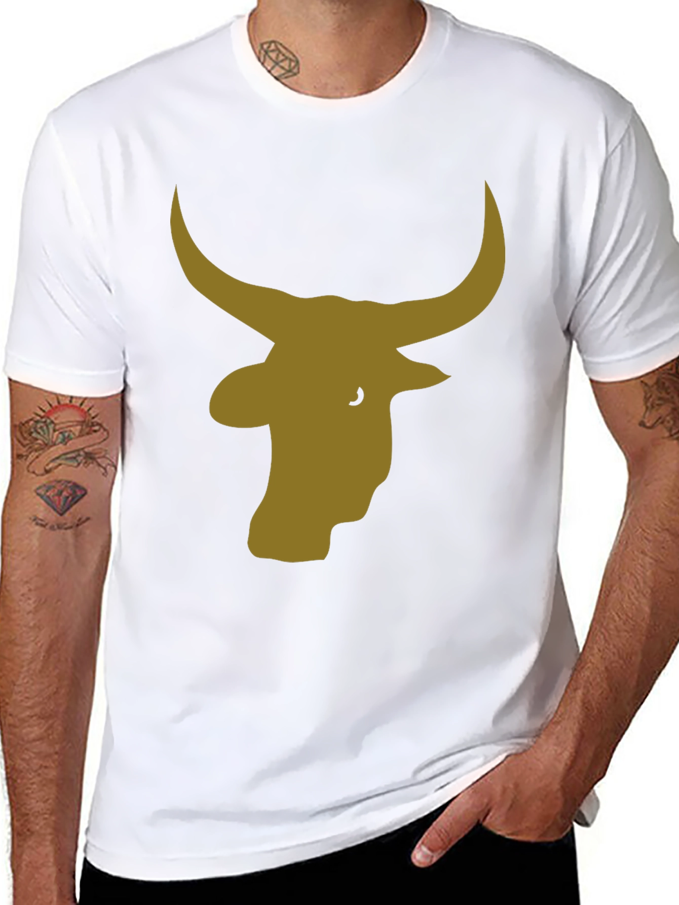 Black Bull Silhouette Black T-Shirt view 8