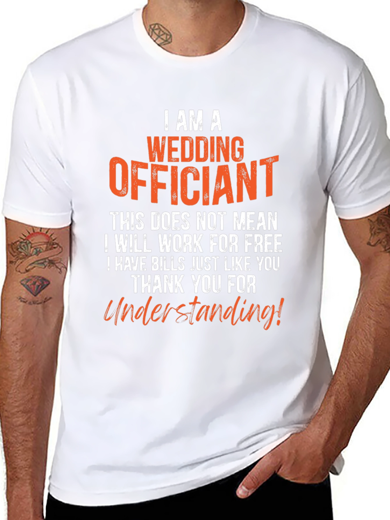 Black Wedding Officiant T-Shirt - Funny Ceremony Gift view 8