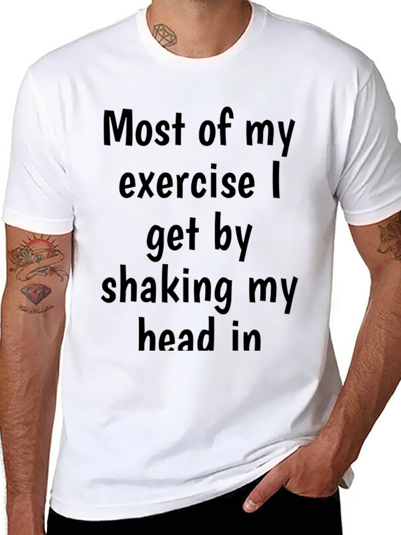 Black Funny Exercise T-Shirt - Shaking My Head view 8