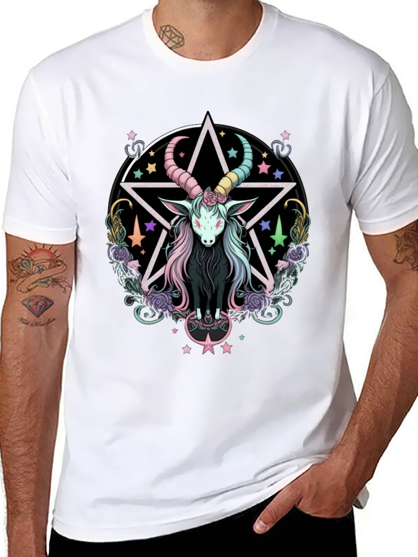 Black Pastel Goth Goat T-Shirt view 8
