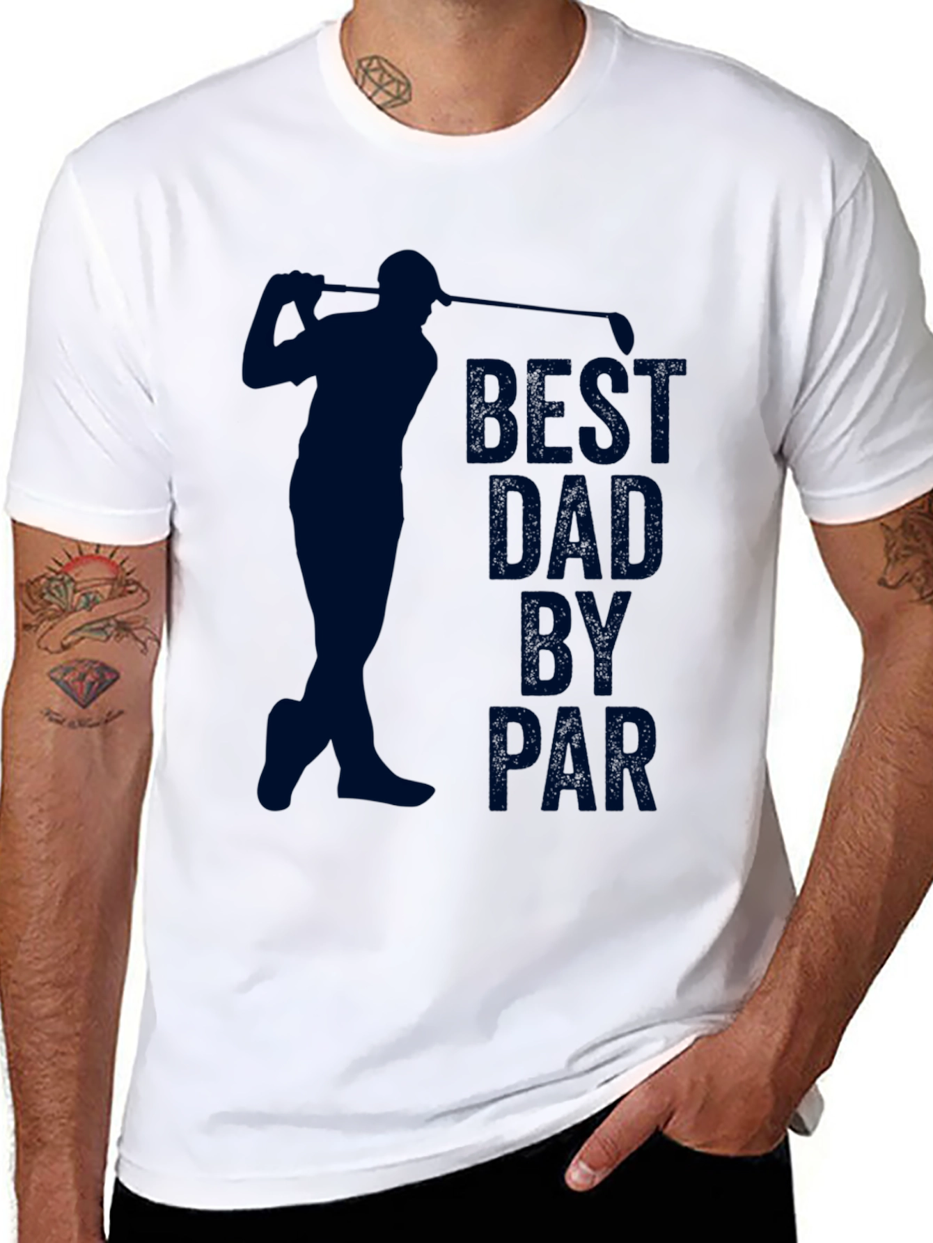 Black Best Dad by Par Golf T-Shirt - Father's Day Gift view 8