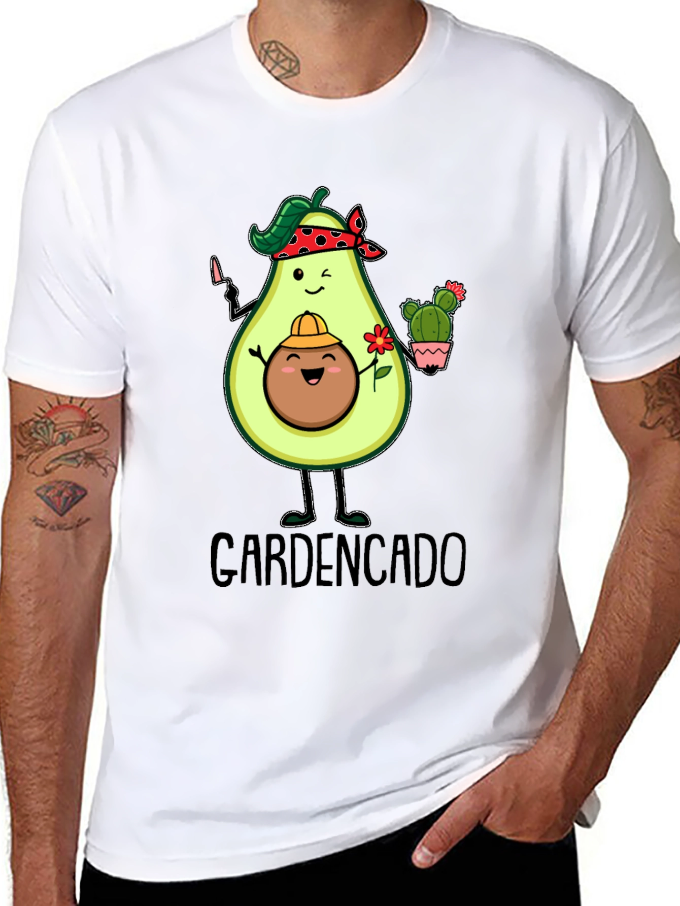 Black Gardencado Funny Avocado Gardener Black T-Shirt view 8
