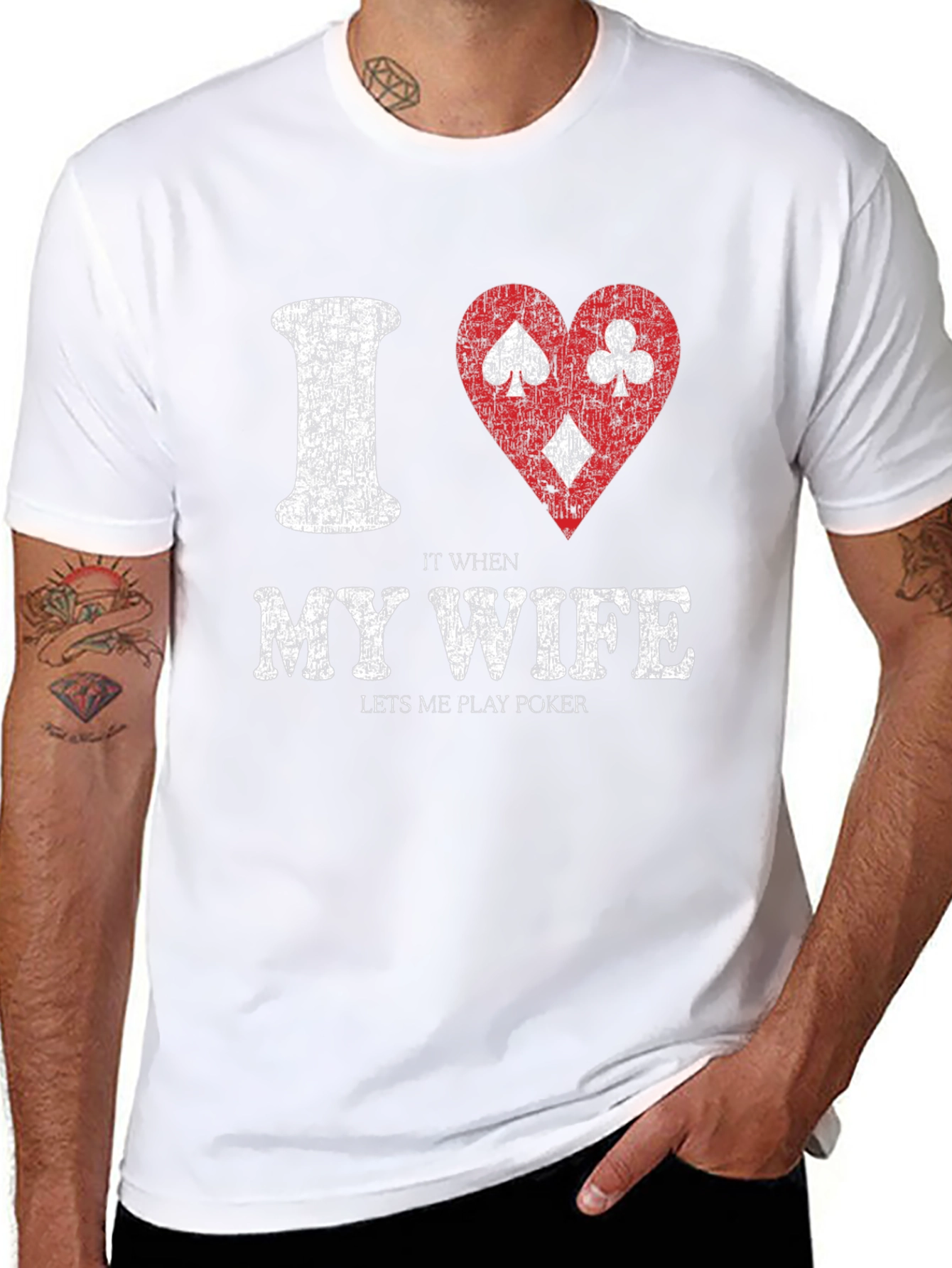Black Funny Poker T-Shirt: I Love It When My Wife Lets Me Play view 8
