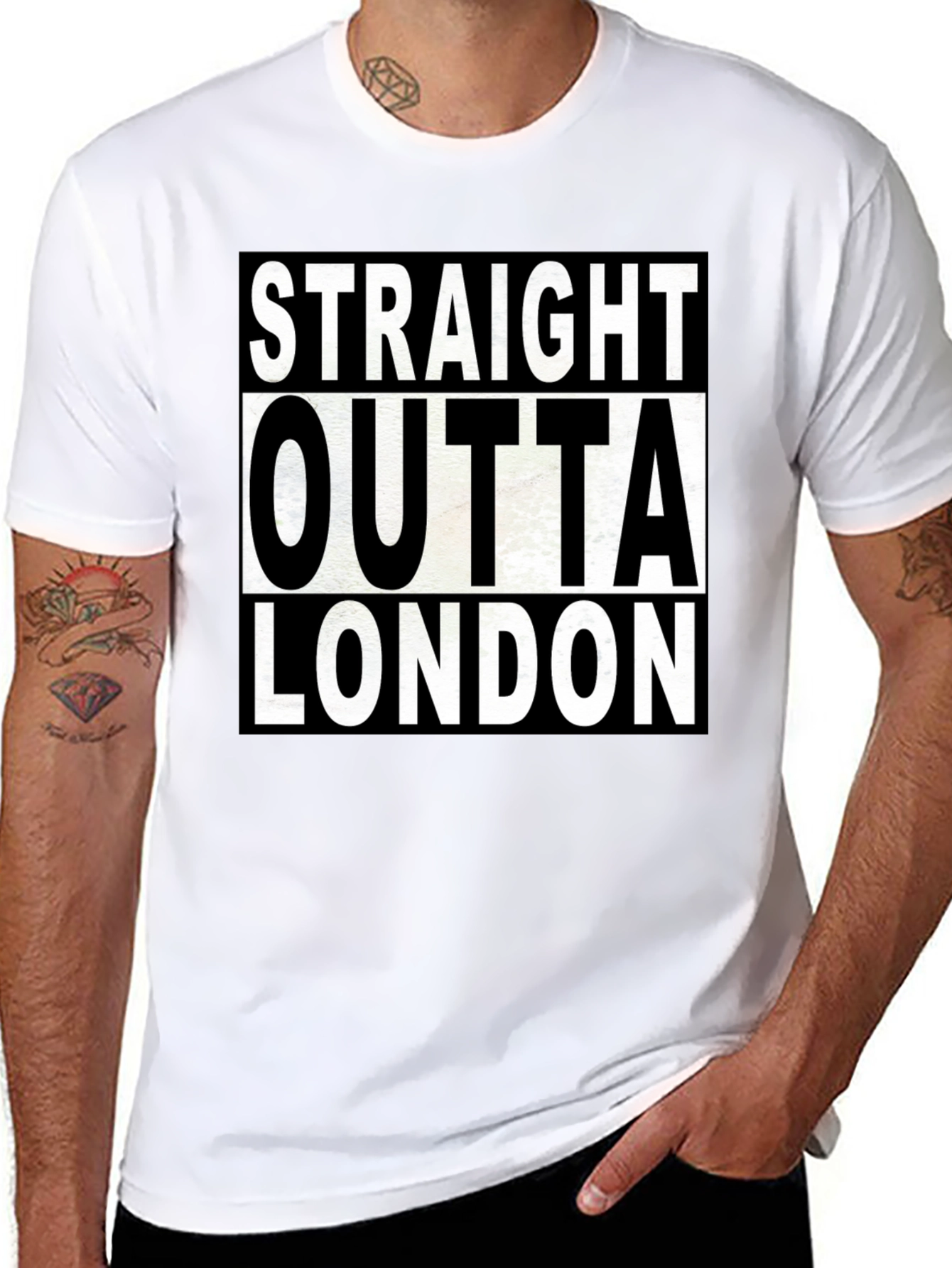 Black Straight Outta London T-Shirt view 8