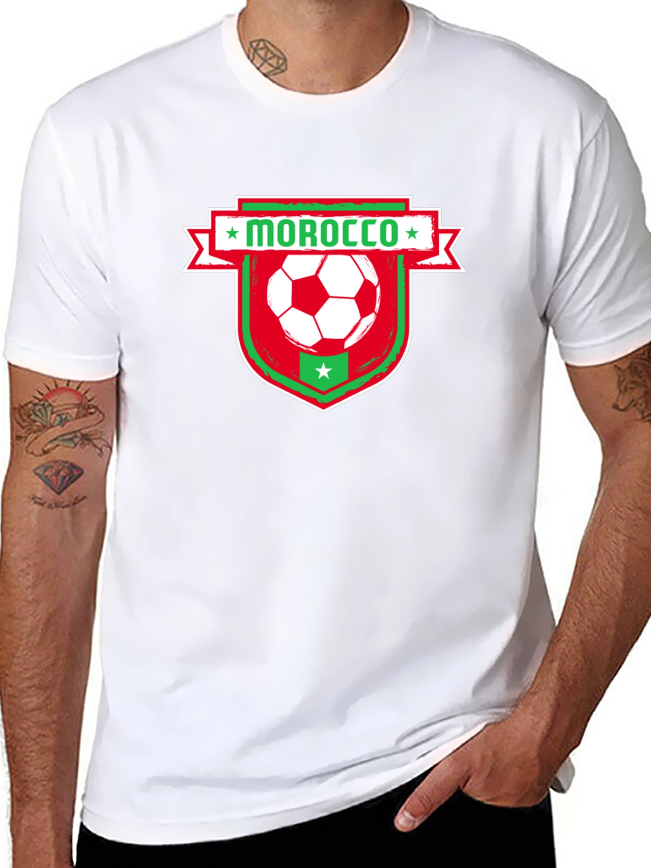 Black Morocco Soccer Black T-Shirt view 8