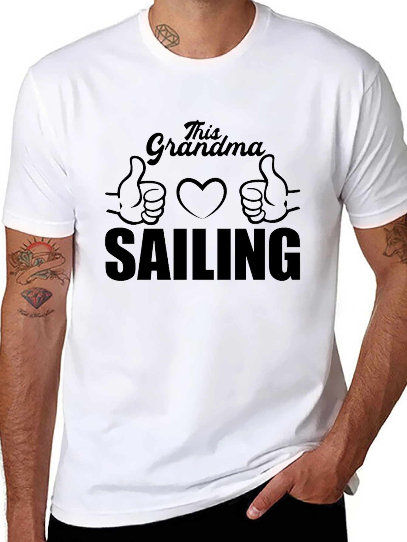 Black This Grandma Sailing T-Shirt - Black, Comfortable Fit view 8