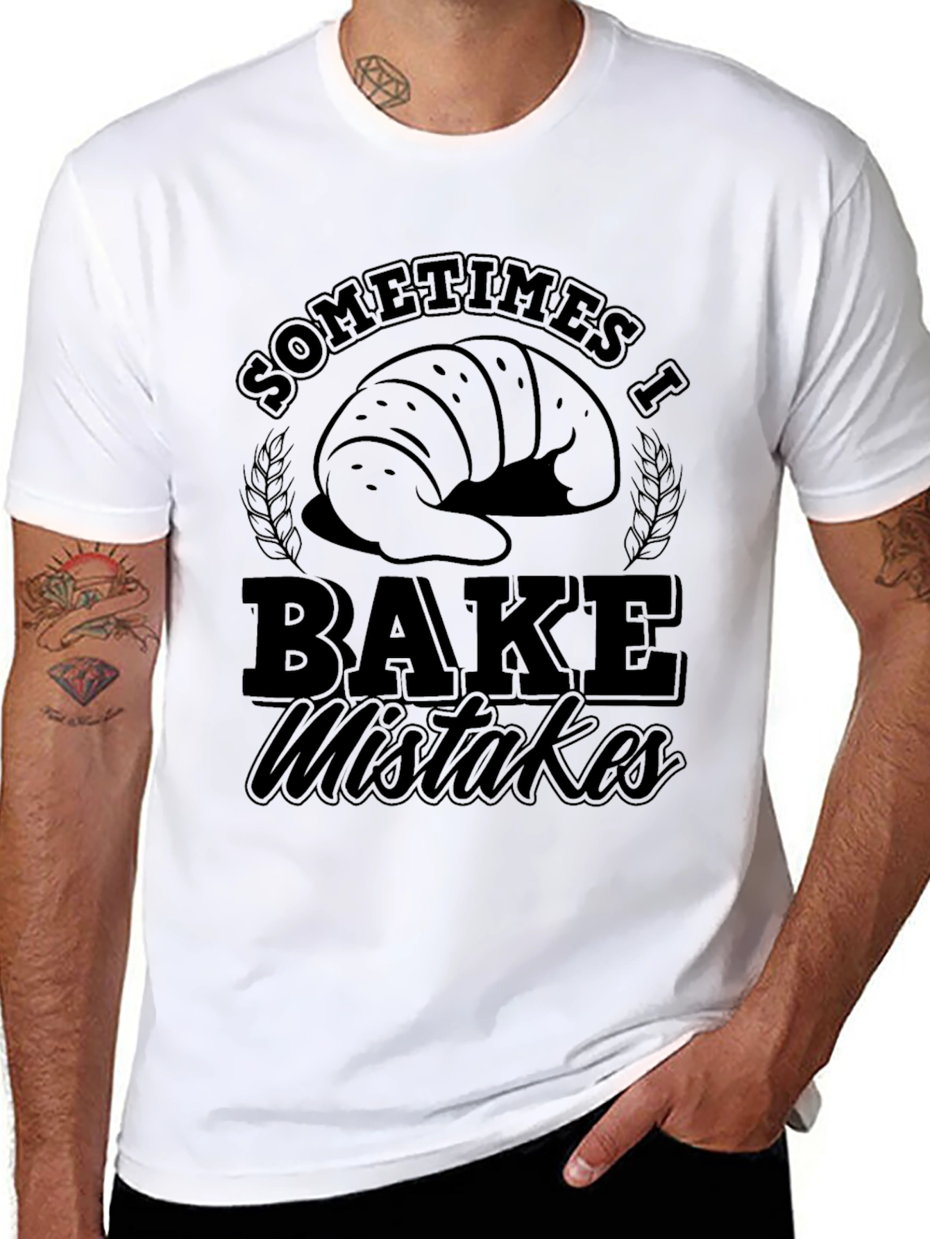 Black Funny Baking T-Shirt - Sometimes I Bake Mistakes view 8