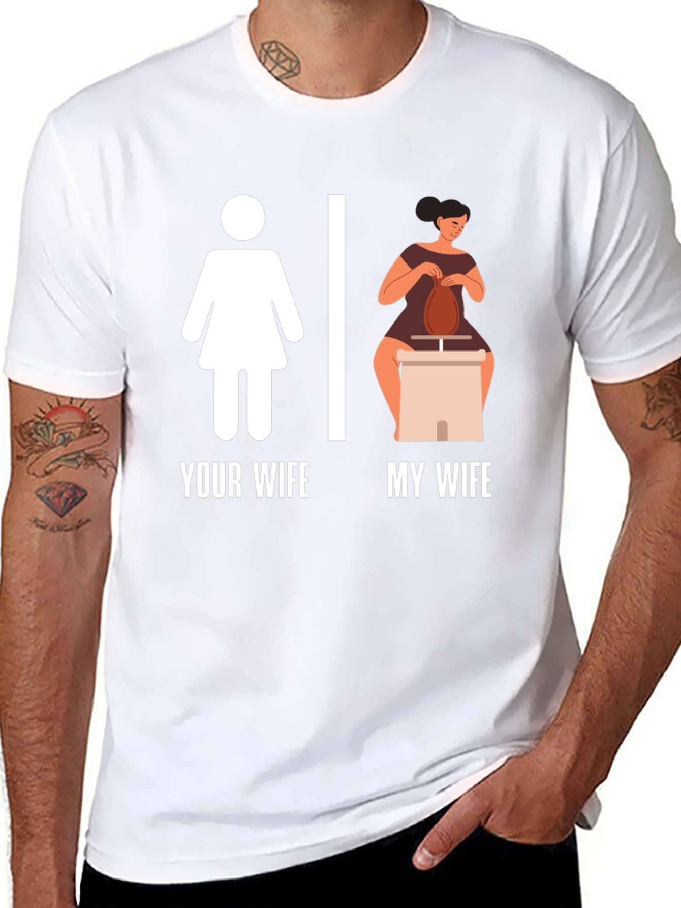 Black Your Wife My Wife T-Shirt Funny Pottery Graphic Tee view 8
