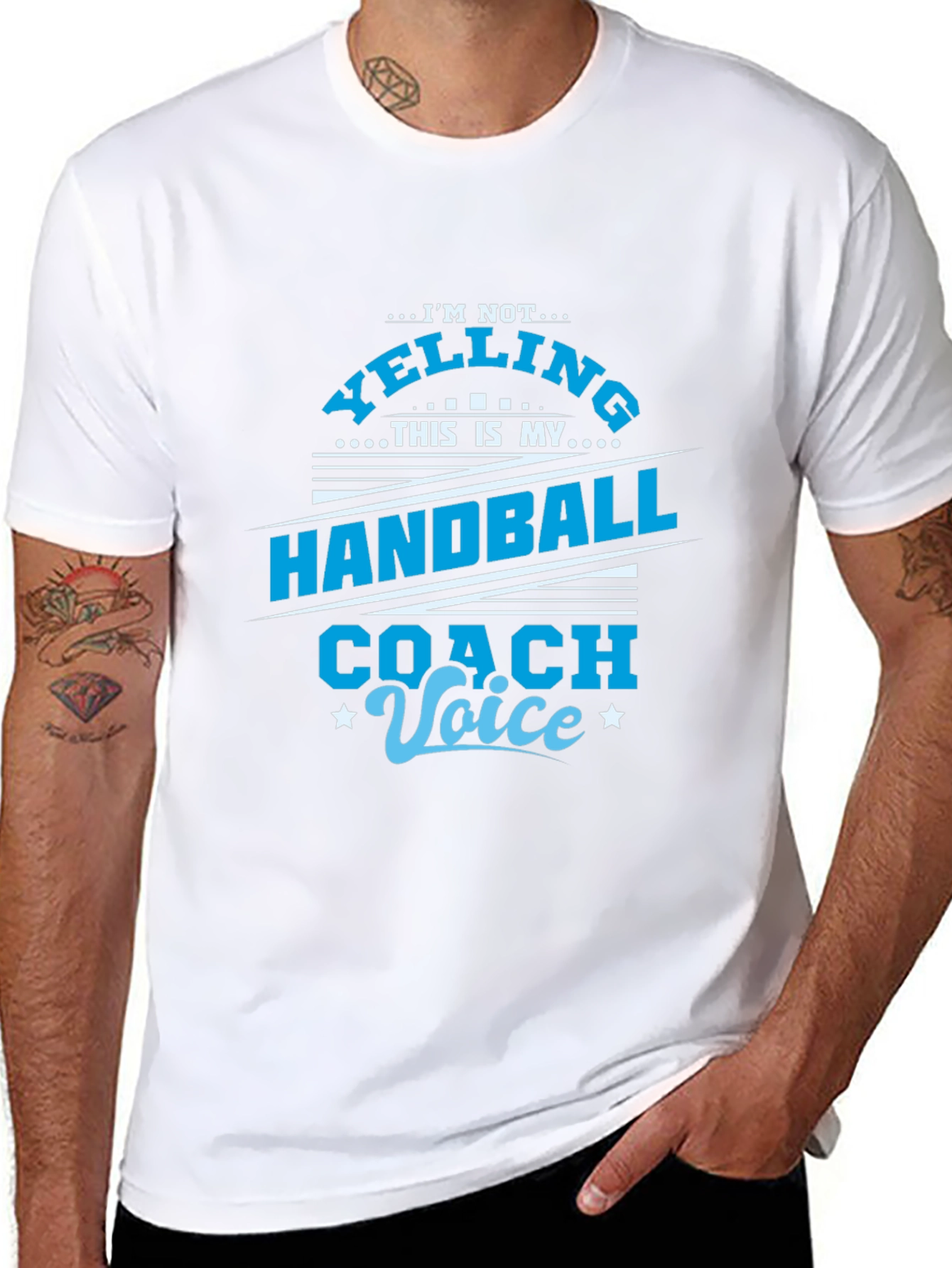 Black Handball Coach Voice T-Shirt - Funny Sports Tee view 8