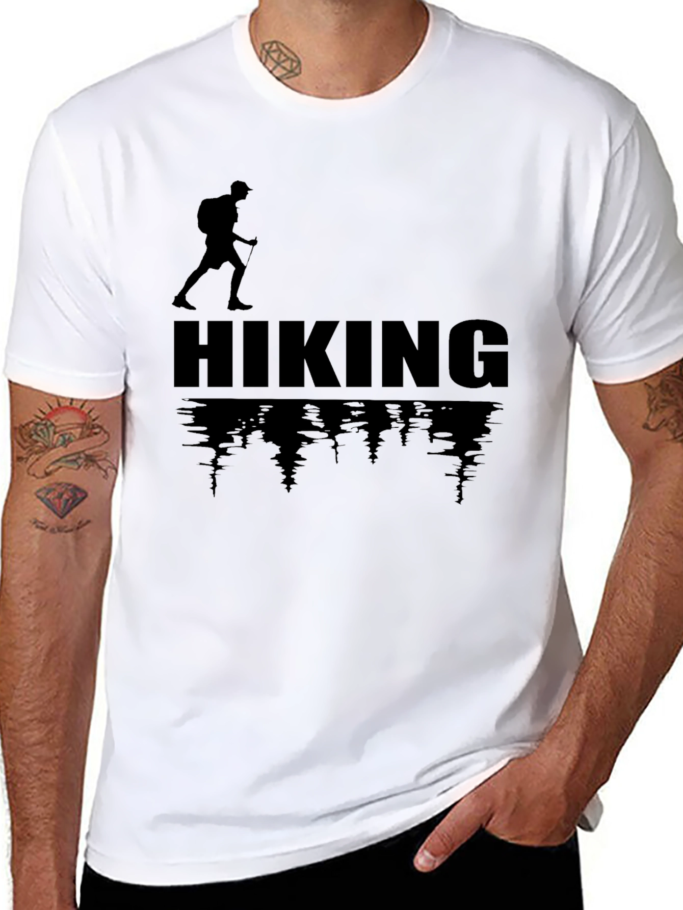 Black Hiking Adventure Graphic T-Shirt view 8