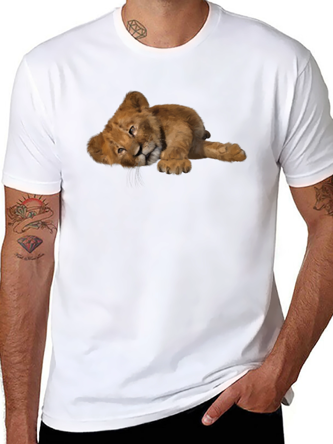 Black Lion Cub Graphic Tee - Black view 8