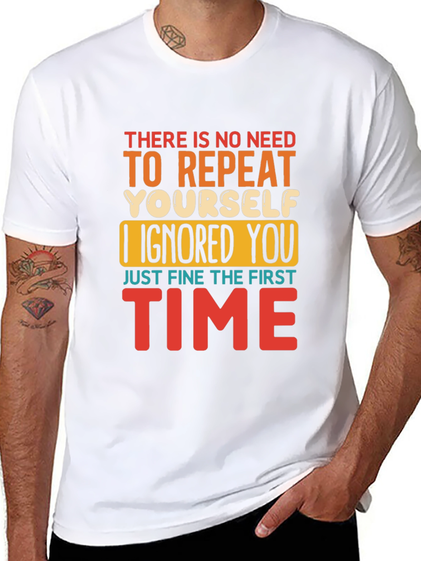 Black Funny Sarcastic T-Shirt - I Ignored You the First Time view 8