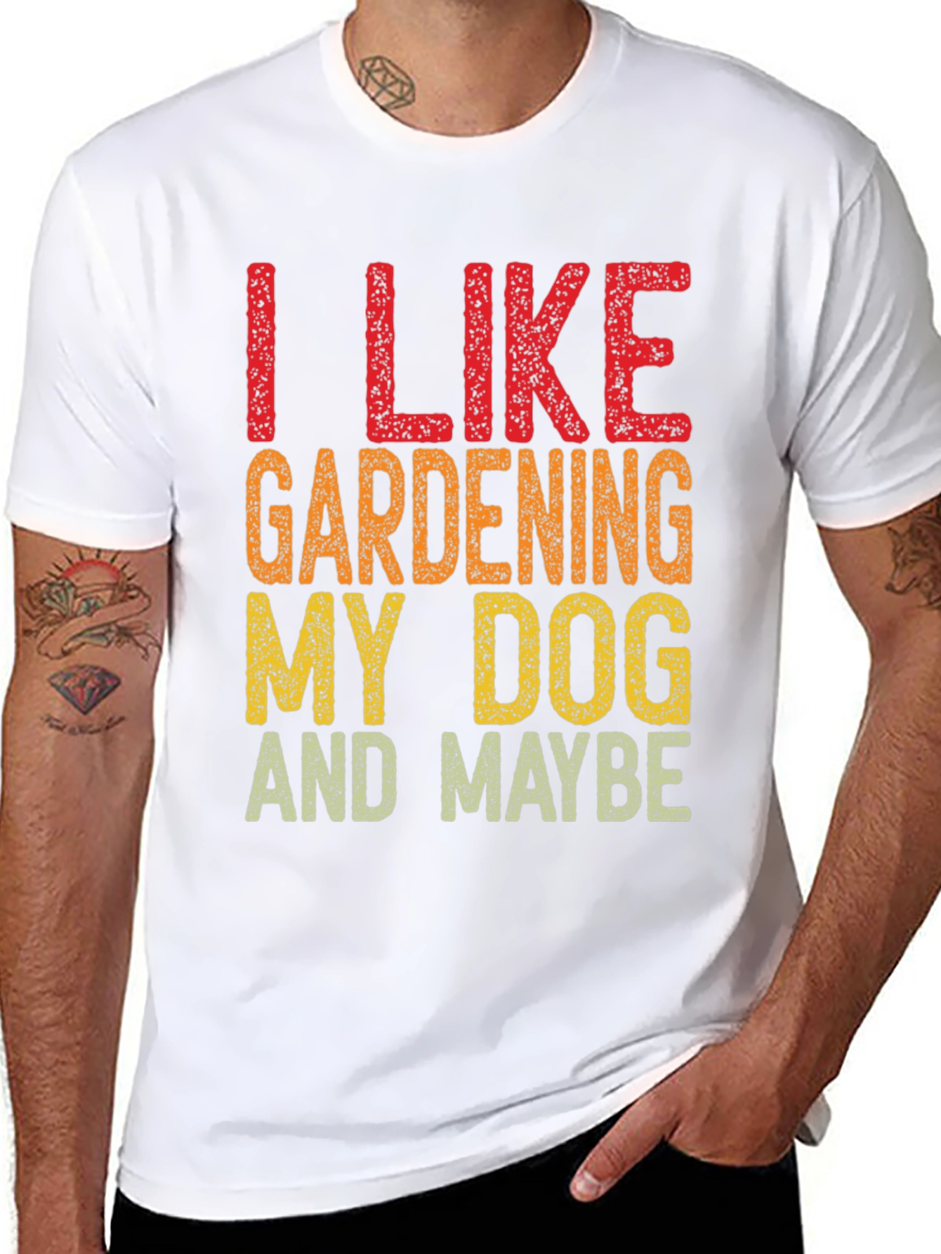 Black I Like Gardening My Dog and Maybe Funny T-Shirt view 8