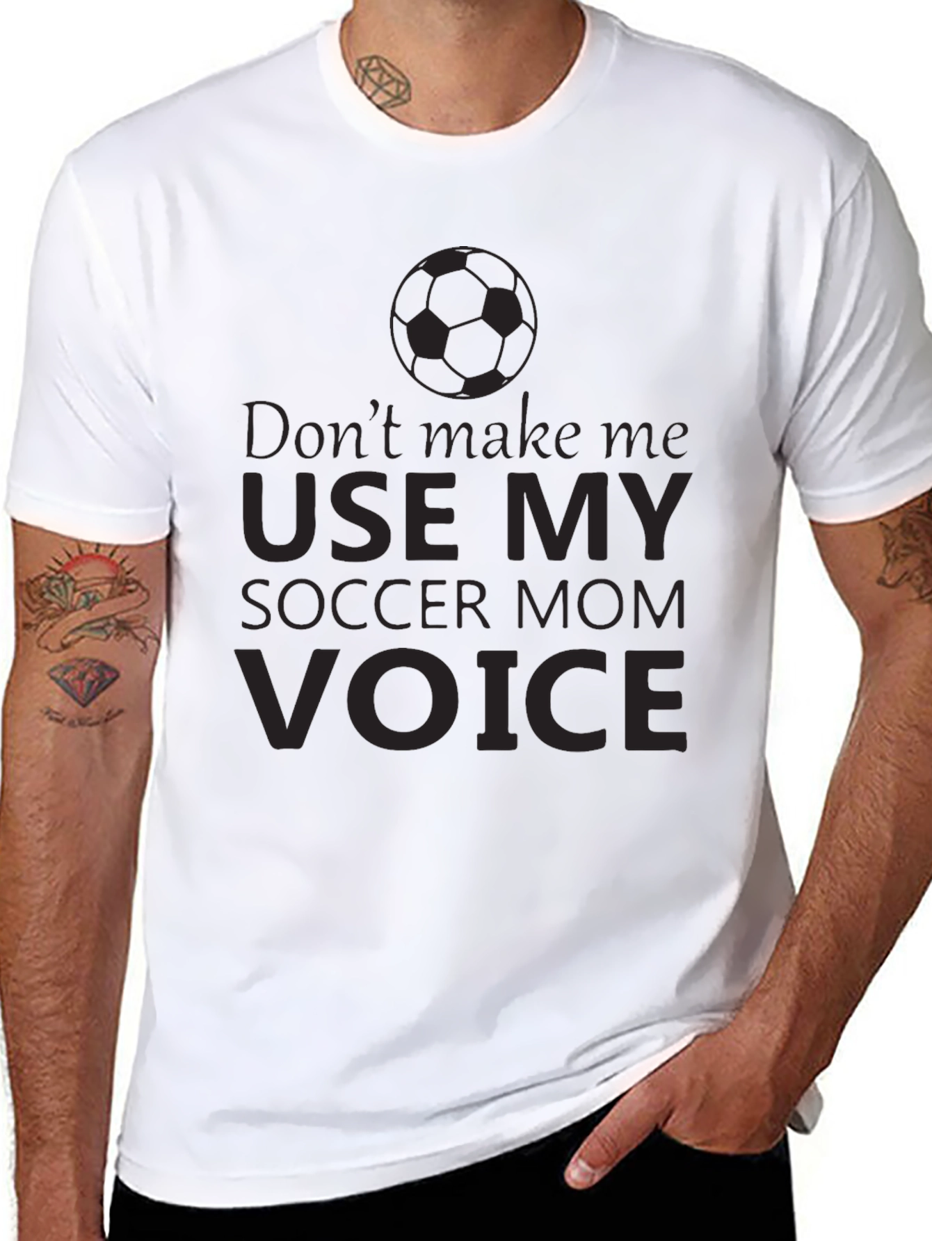 Black Soccer Mom Voice T-Shirt - Funny Novelty Tee view 8