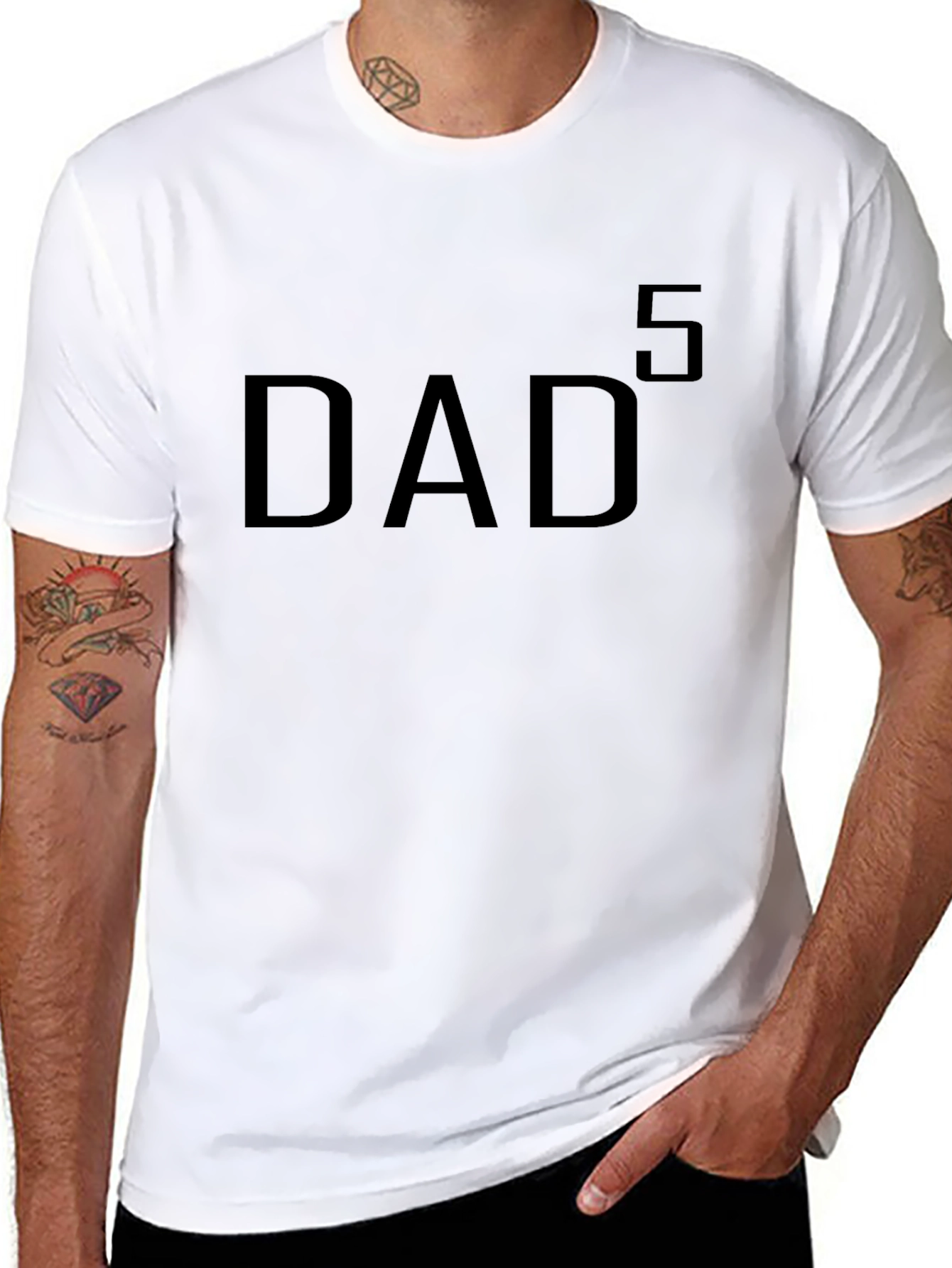 Black DAD to the 5th Power Black T-Shirt view 8