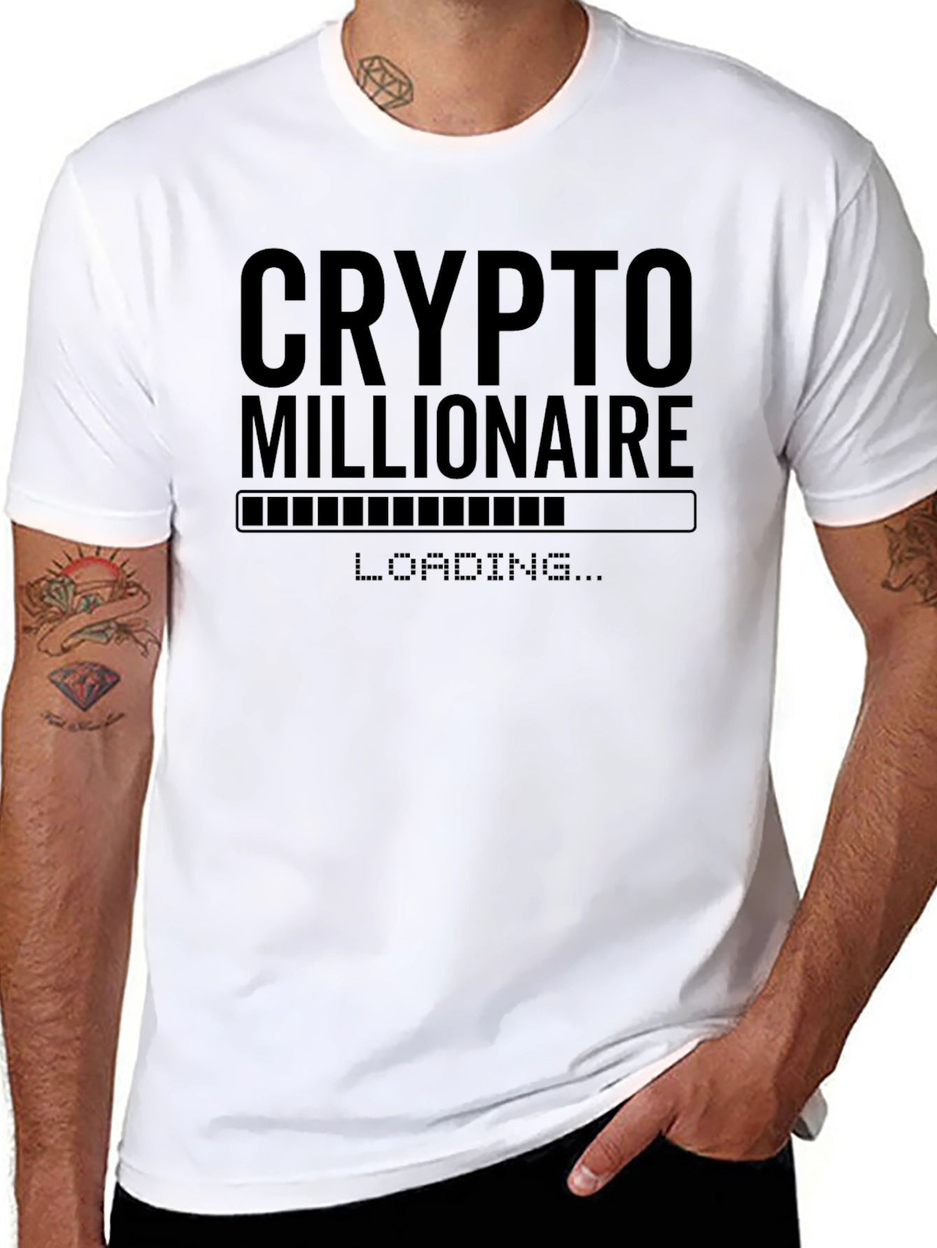 Black Crypto Millionaire Loading T-Shirt - Black view 8