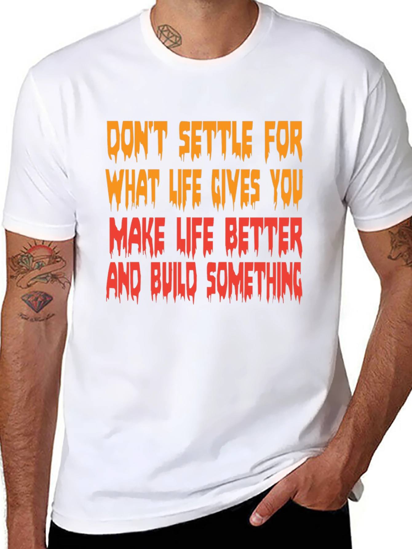 Black Motivational Graphic T-Shirt - "Make Life Better" view 8