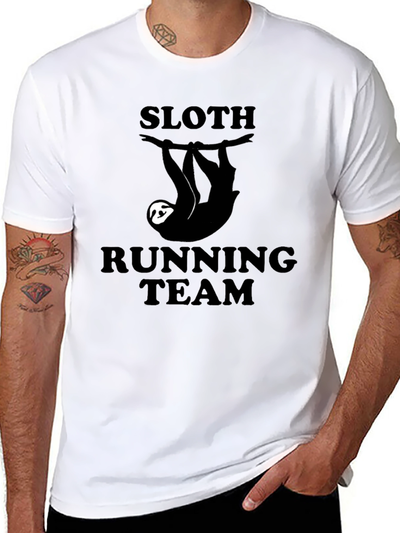 Black Sloth Running Team Graphic Tee view 8