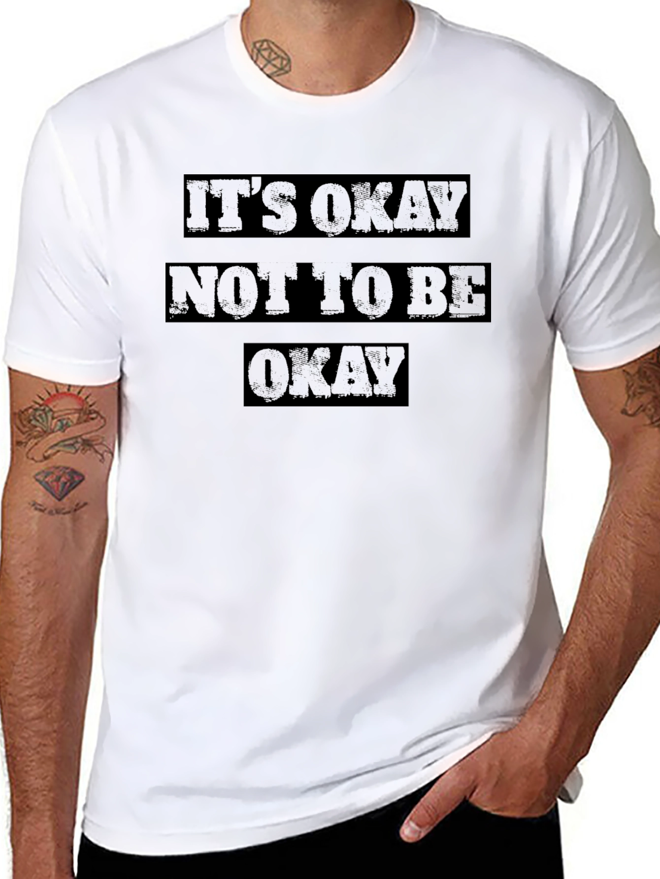 Black It's Okay Not To Be Okay Graphic Tee view 8
