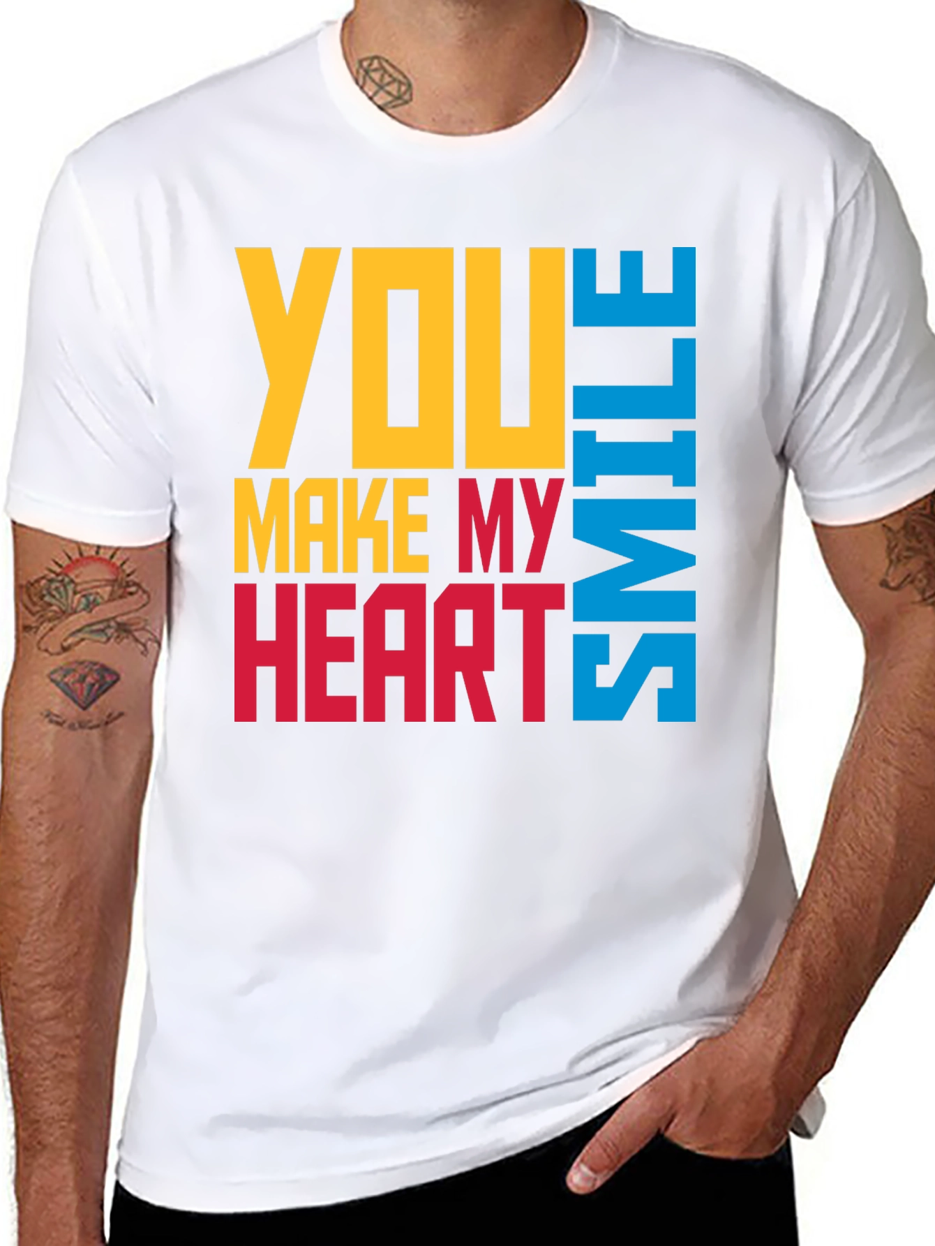 Black You Make My Heart Smile Graphic T-Shirt view 8