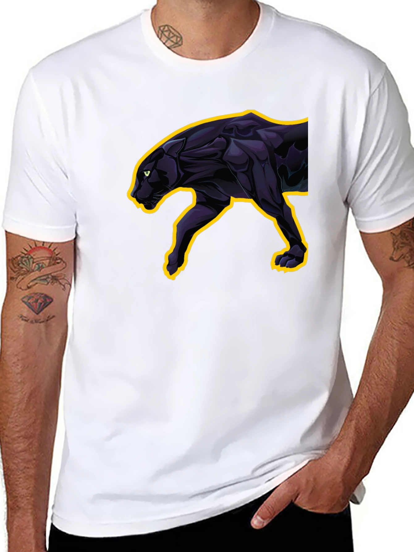 Black Black Panther Graphic Tee - Sleek & Stylish view 8
