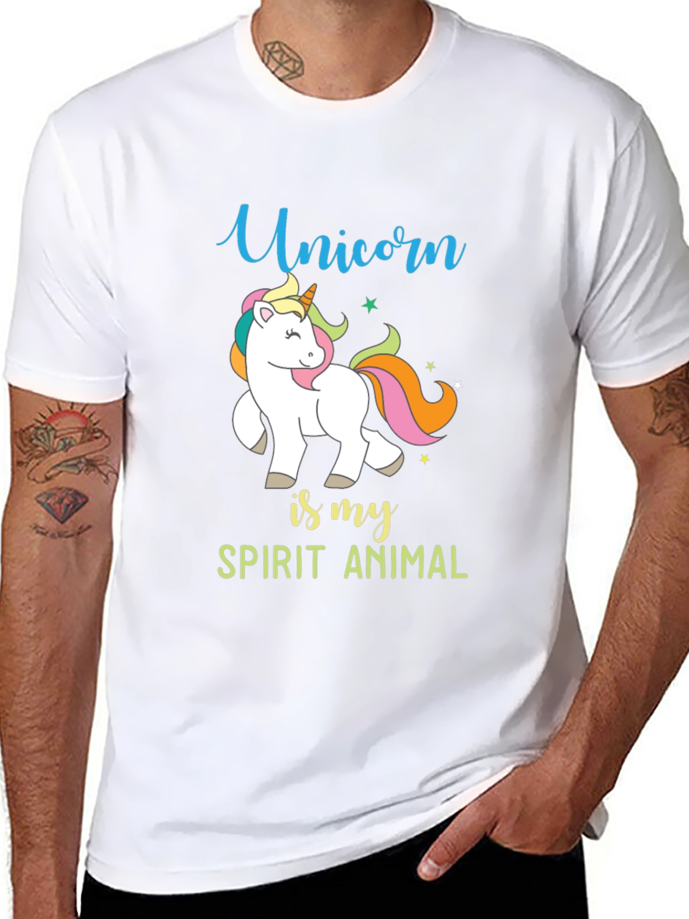 Black Unicorn Spirit Animal Graphic Tee view 8