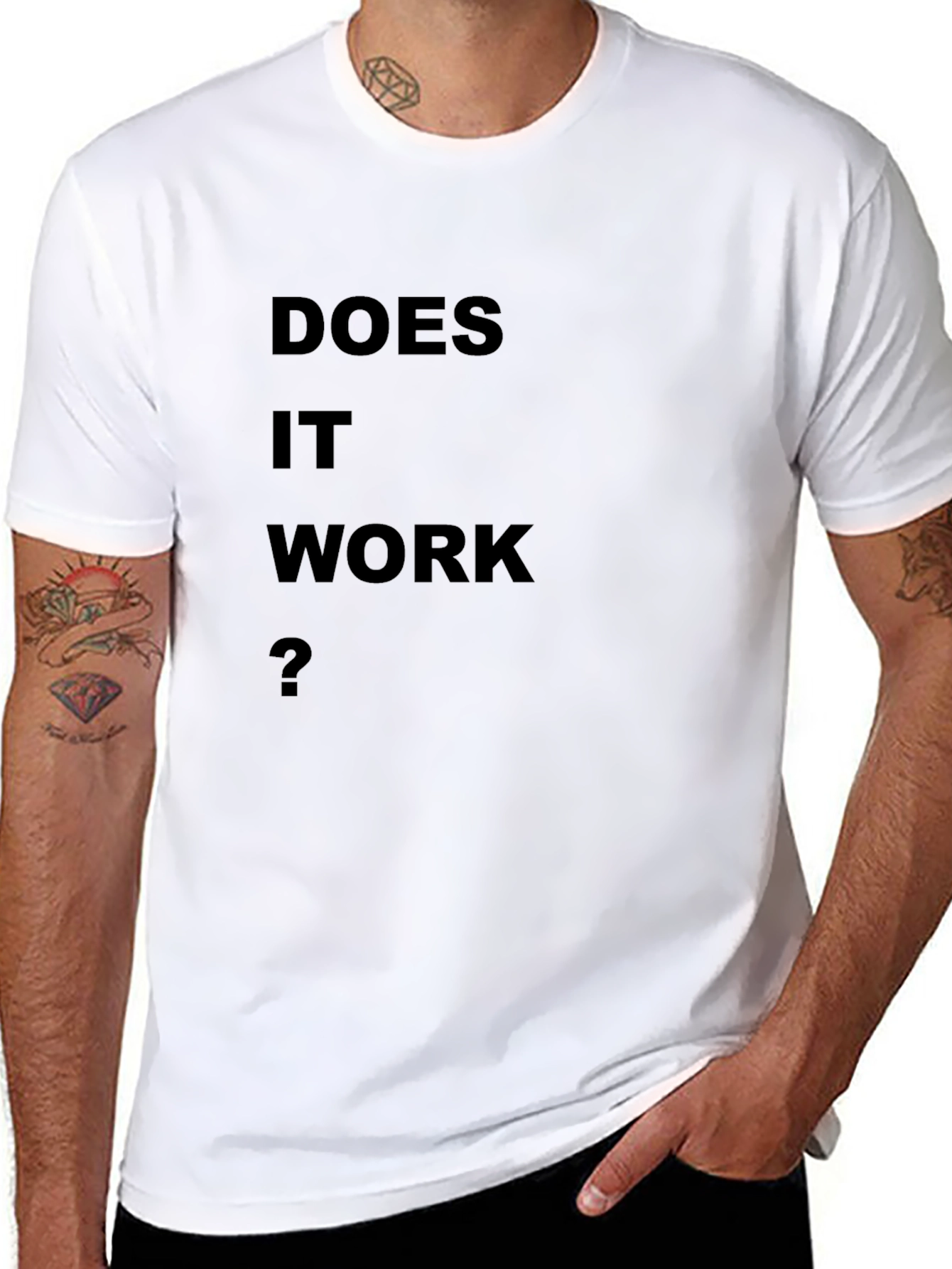 Black Does It Work? Black T-Shirt view 8