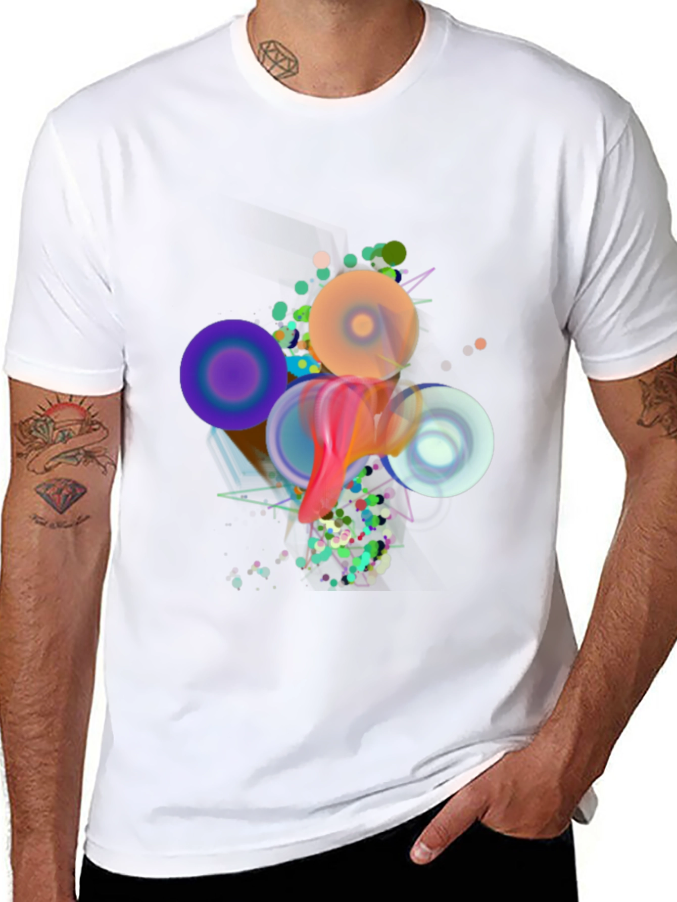 Black Abstract Art Black T-Shirt view 8