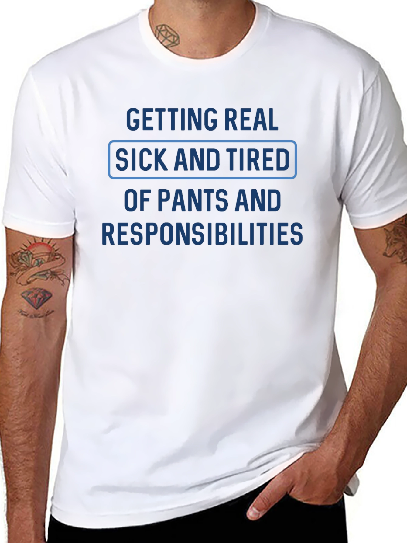 Black "Getting Real Sick and Tired" Graphic T-Shirt view 8
