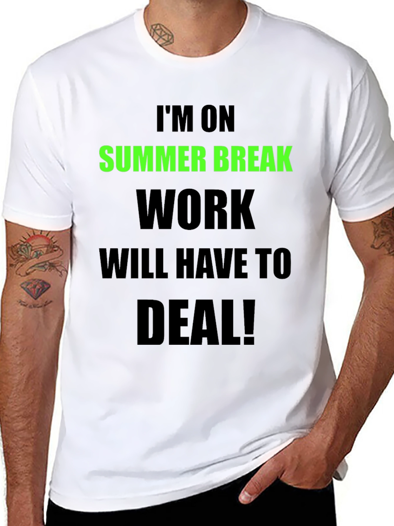 Black Summer Break T-Shirt - Work Will Have To Deal view 8