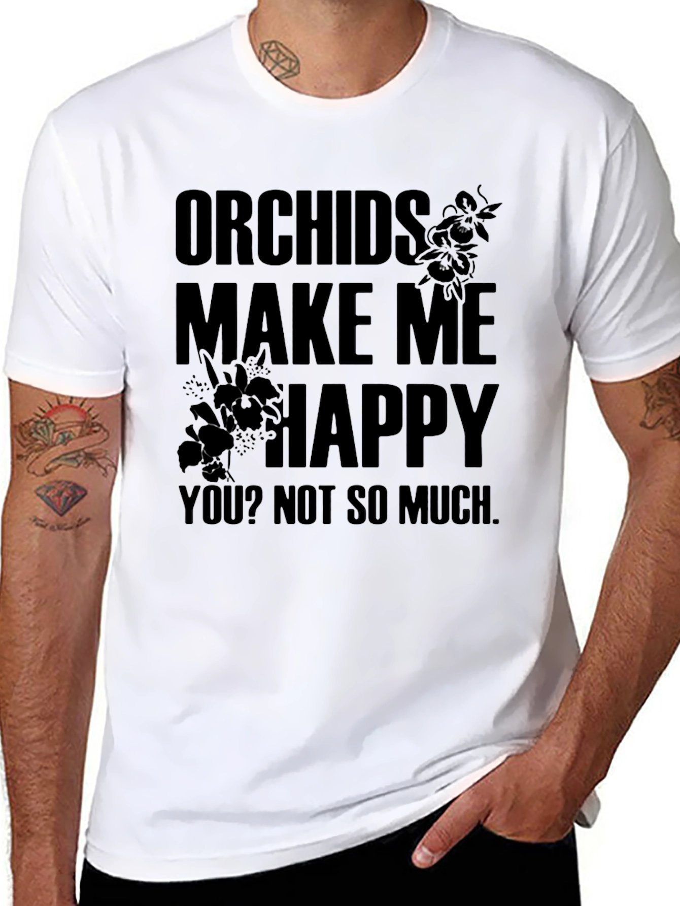 Black Orchids Make Me Happy Graphic Tee view 8