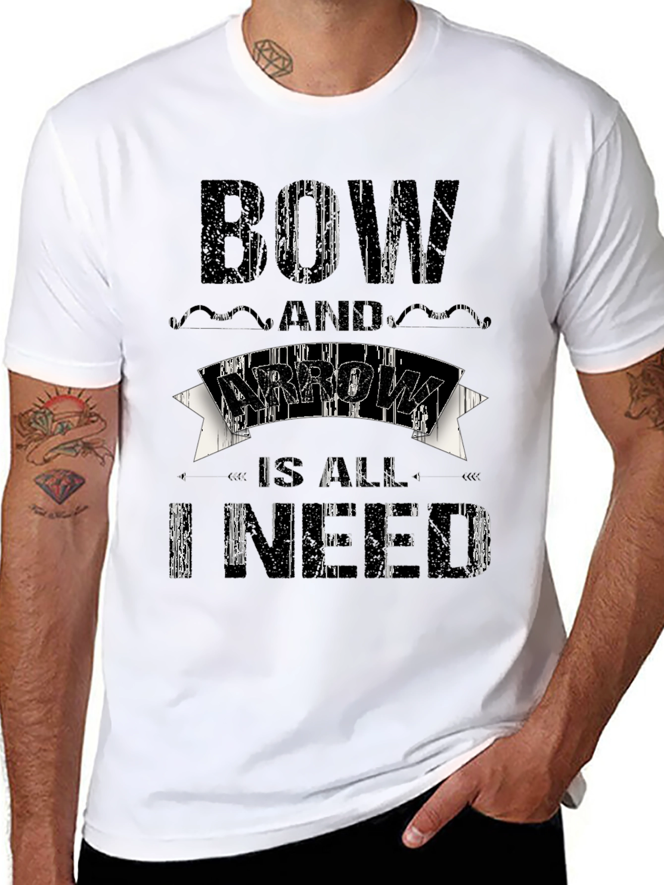 Black Bow and Arrow Graphic Tee - Archery T-Shirt view 8