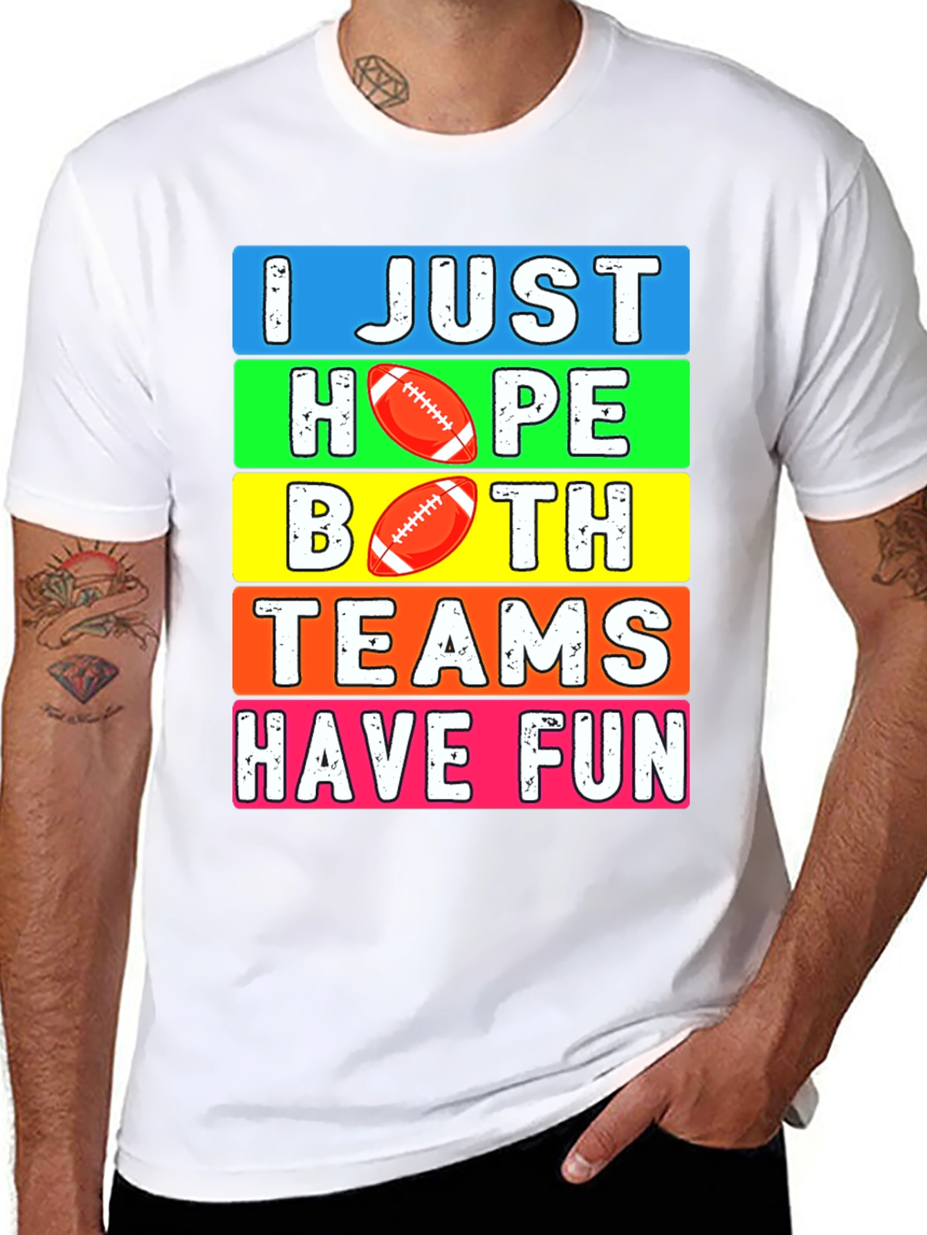 Black Football Season T-Shirt - I Just Hope Both Teams Have Fun view 8