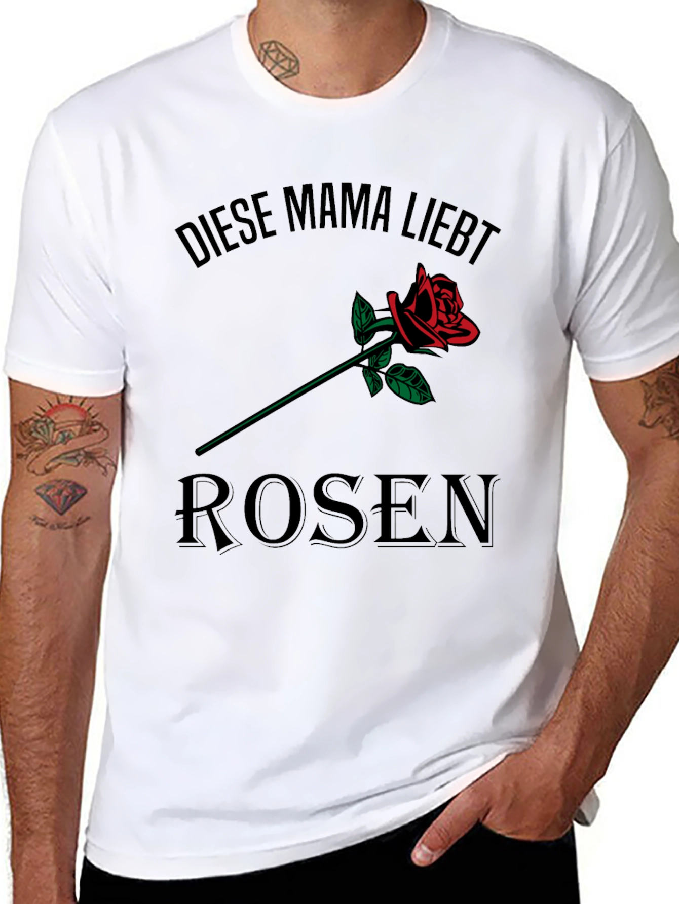 Black Diese Mama Liebt Rosen T-Shirt - Black view 8