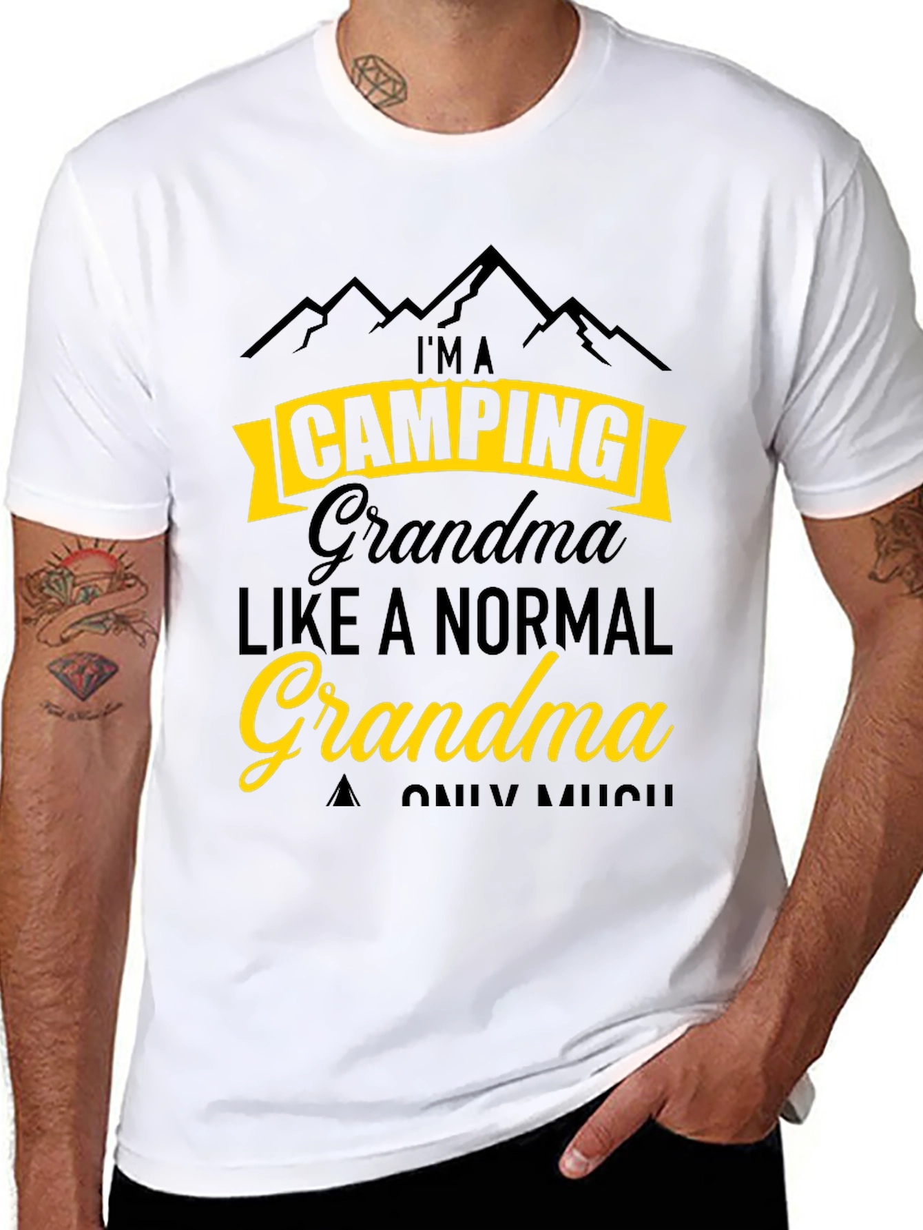 Black Camping Grandma T-Shirt - Funny Outdoor Tee view 8