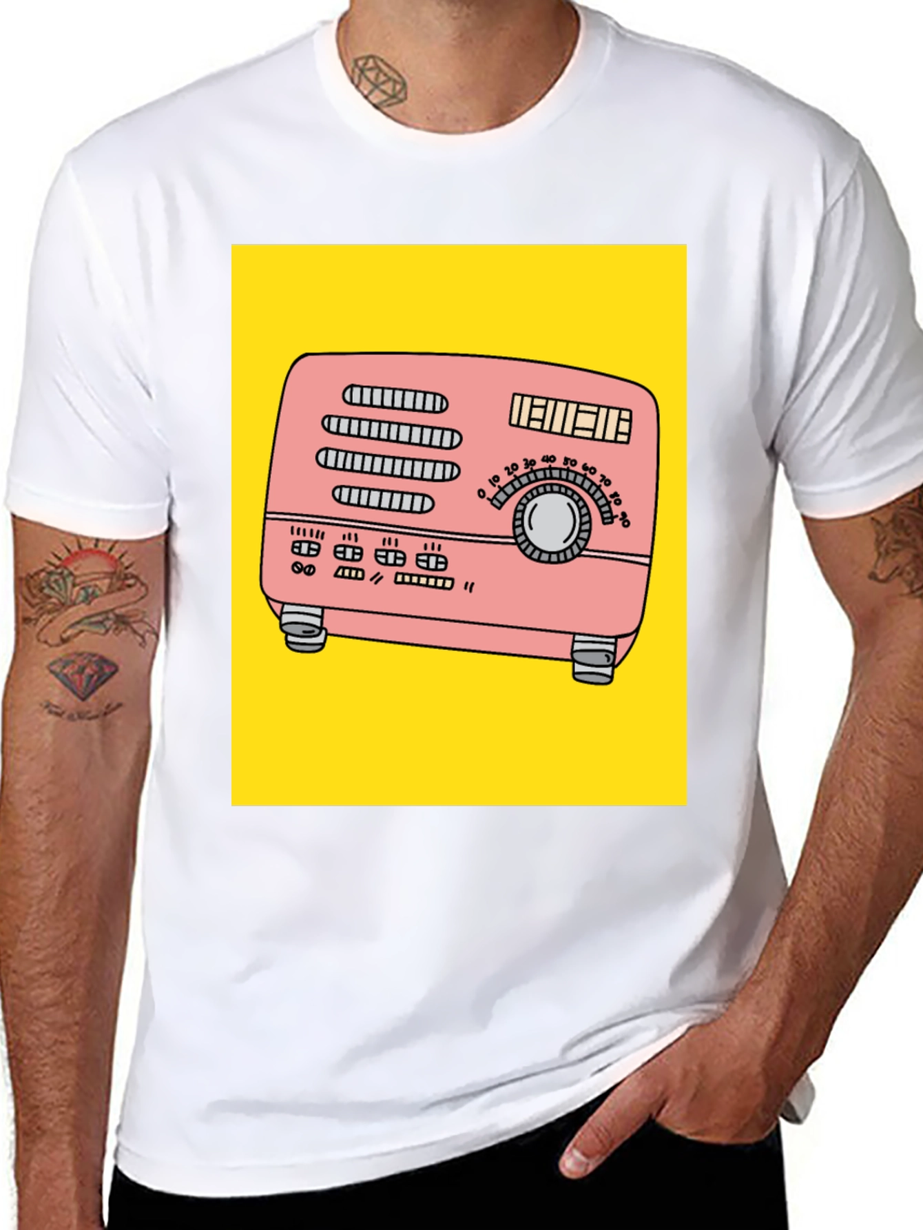 Retro Radio Graphic T-Shirt - 8