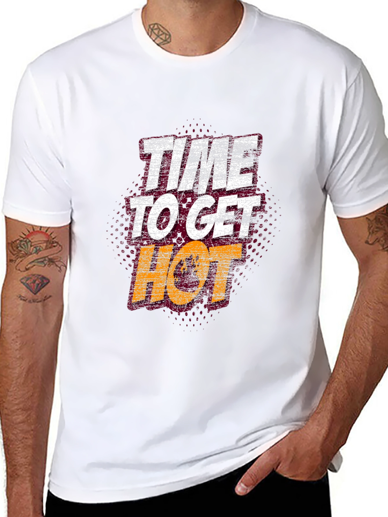 Black Time to Get Hot Graphic Tee view 8
