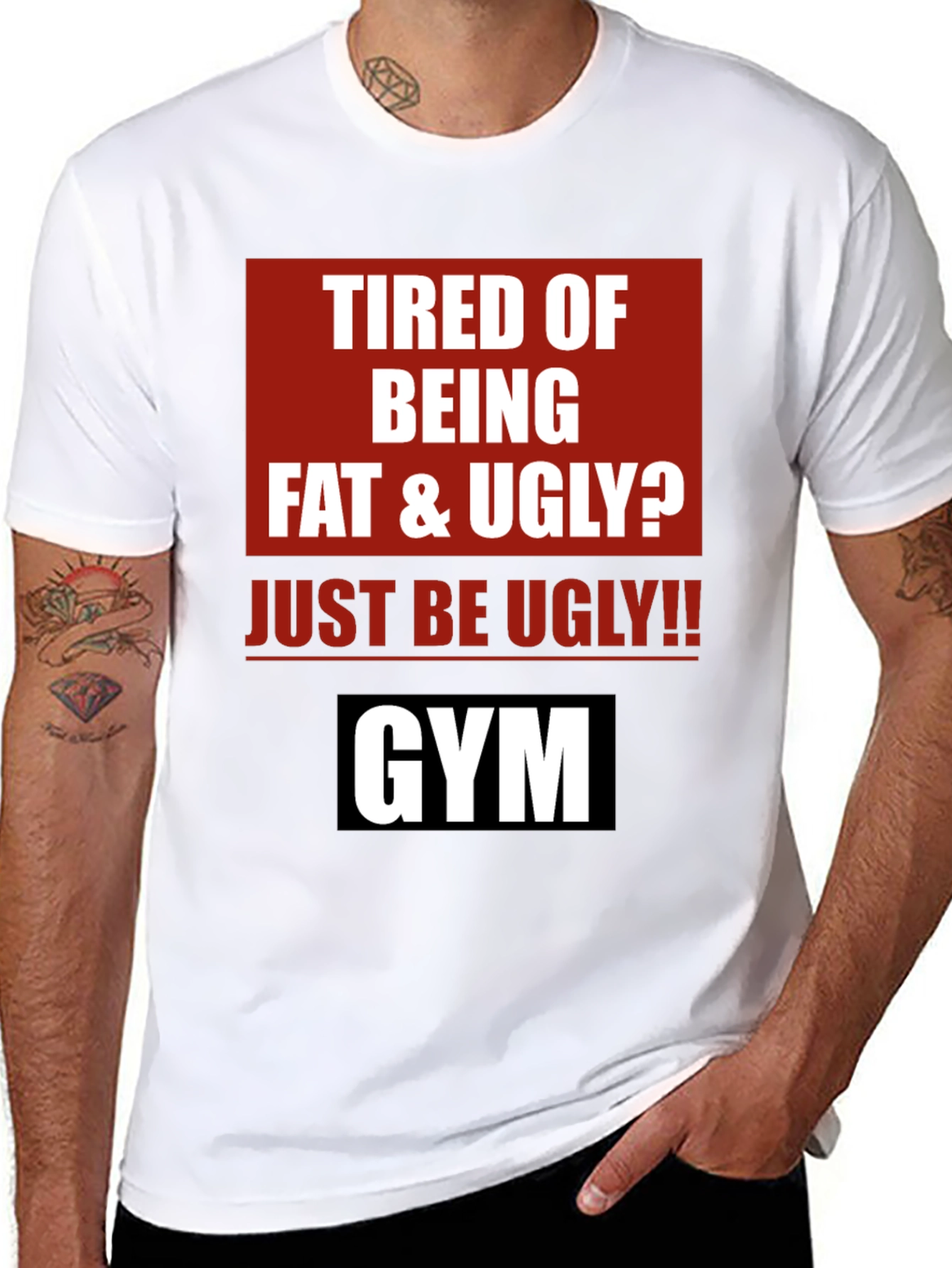 Black Funny Gym Motivation T-Shirt - Just Be Ugly! view 8